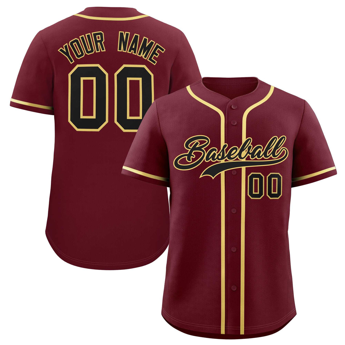 Custom Maroon Classic Style Authentic Baseball Jersey