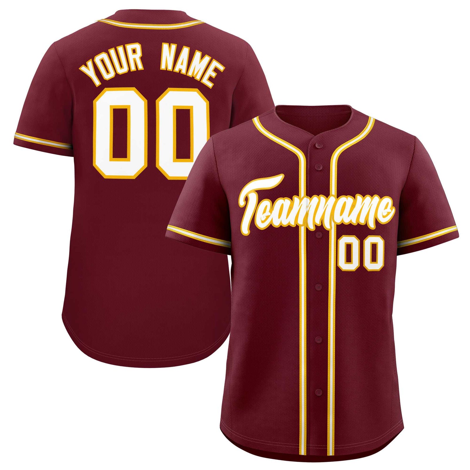 Custom Maroon Classic Style Authentic Baseball Jersey