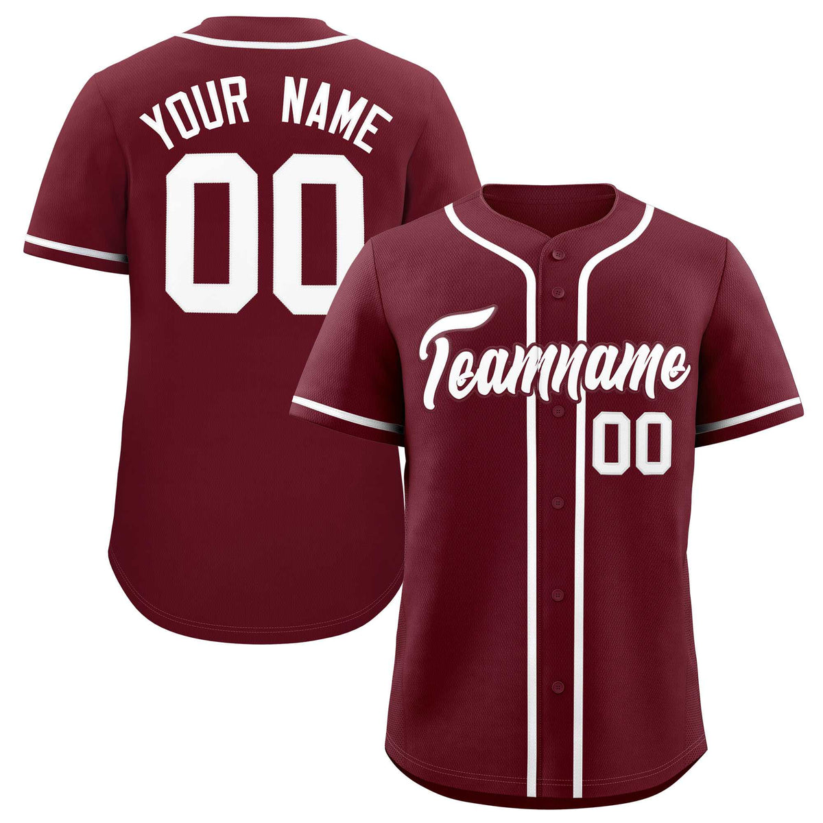 Custom Maroon Classic Style Authentic Baseball Jersey