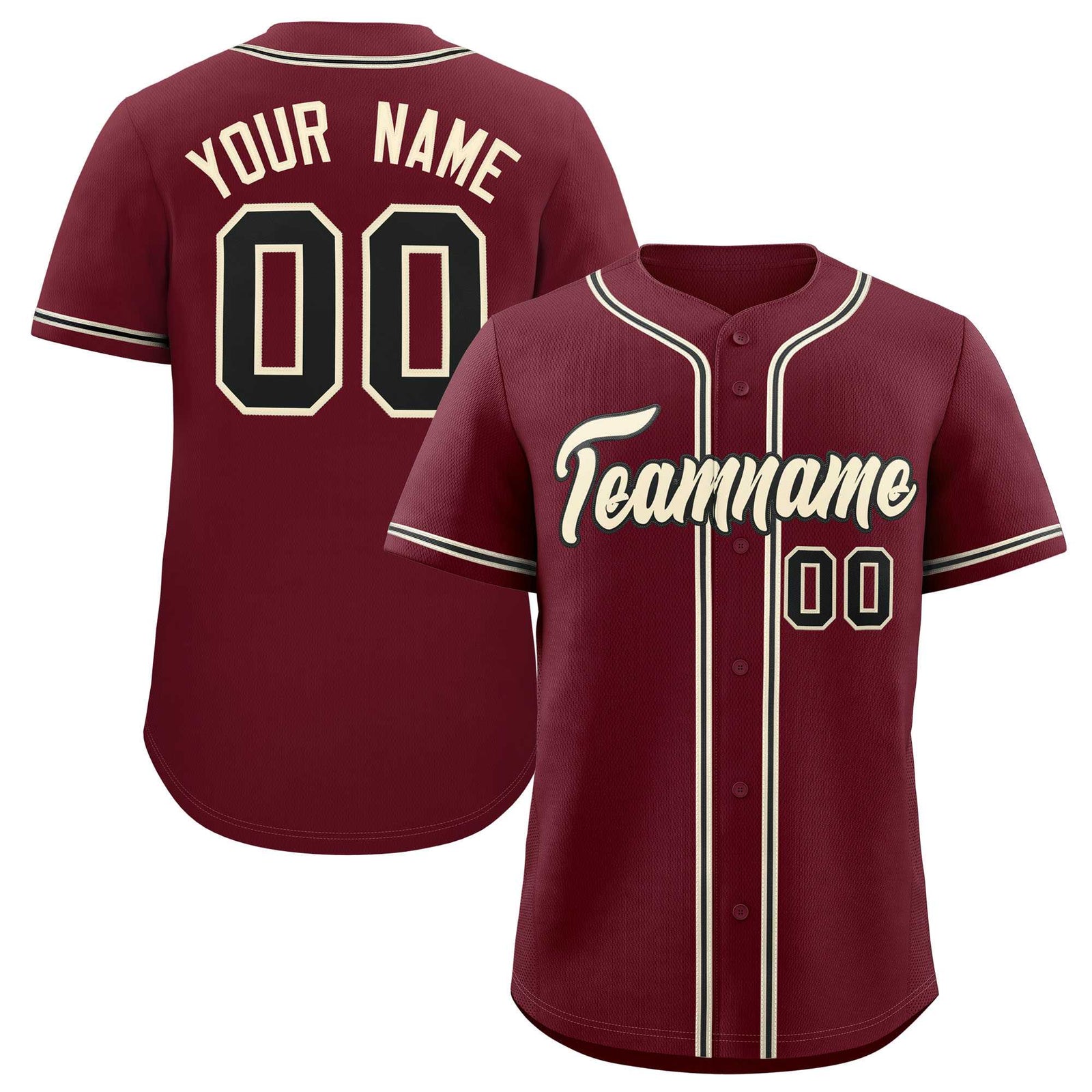 Custom Maroon Classic Style Authentic Baseball Jersey
