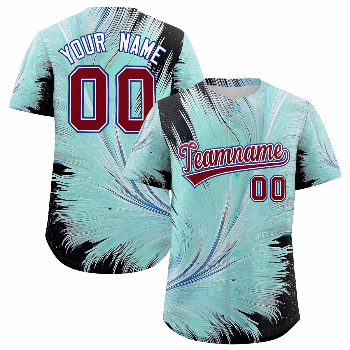 Custom Crimson White Fluid Feather Graffiti Pattern Authentic Baseball Jersey
