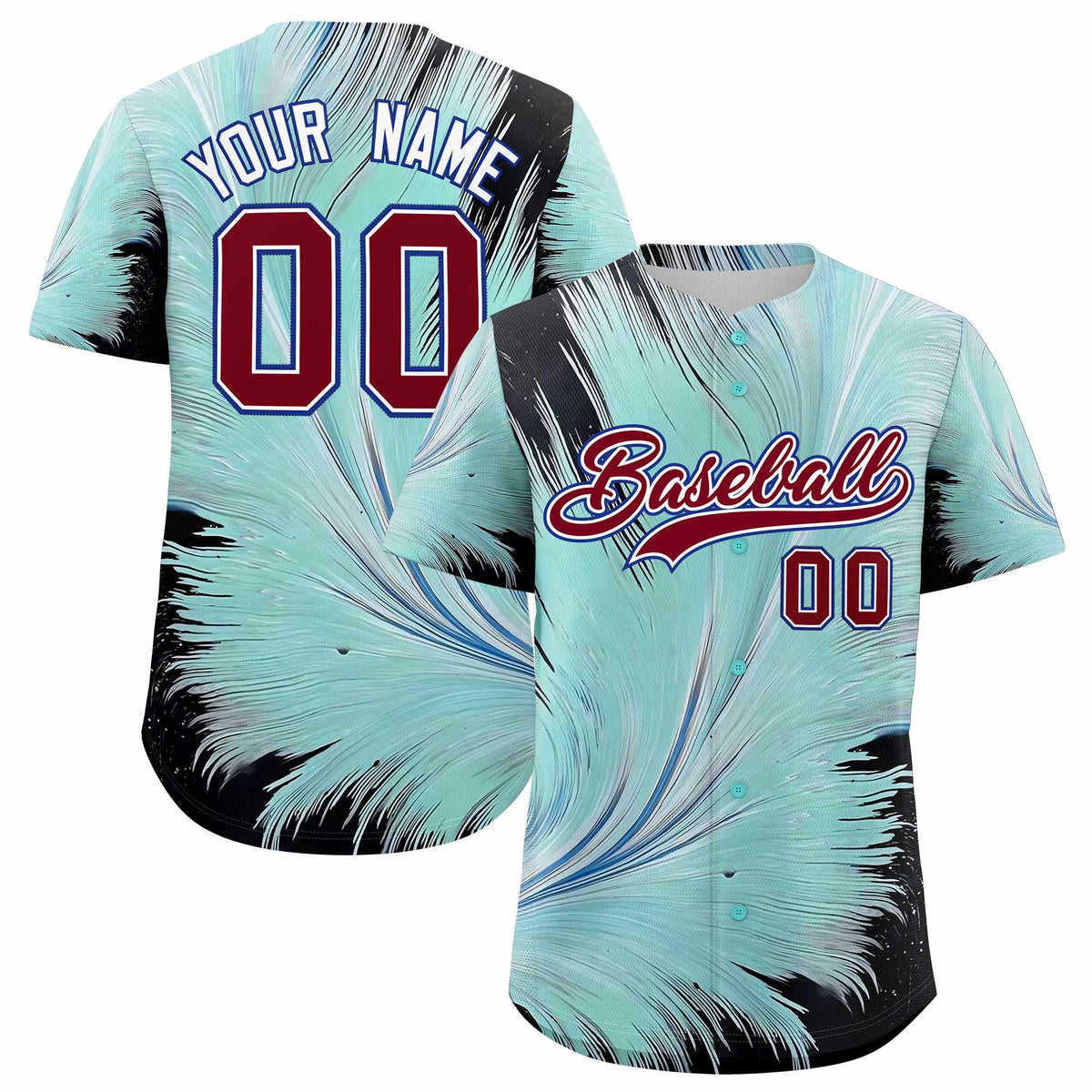 Custom Crimson White Fluid Feather Graffiti Pattern Authentic Baseball Jersey