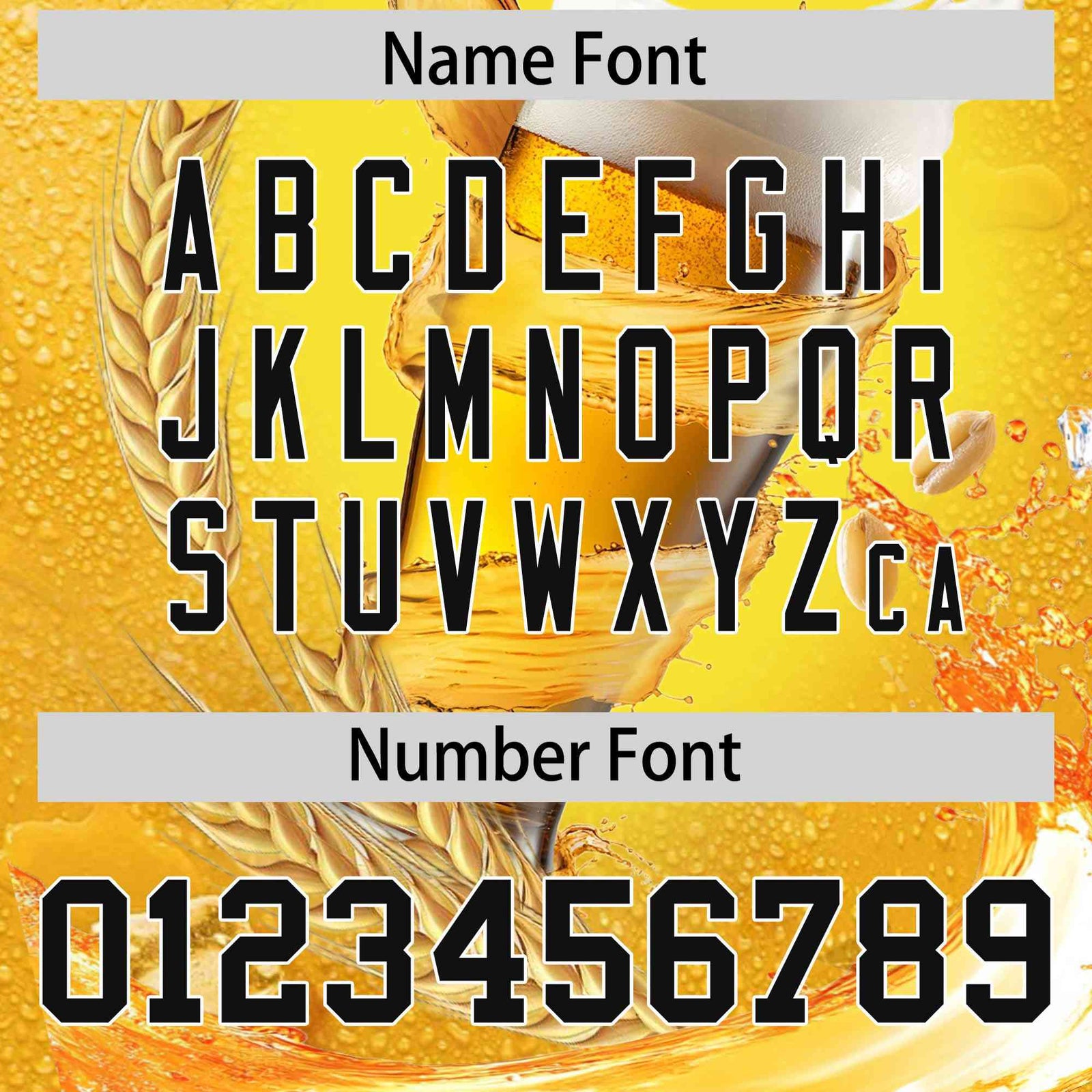 Custom Gold Black National Beer Day Personalized Beer Pattern Baseball Jersey | Suitable For Groups Or Parties | KXKSHOP