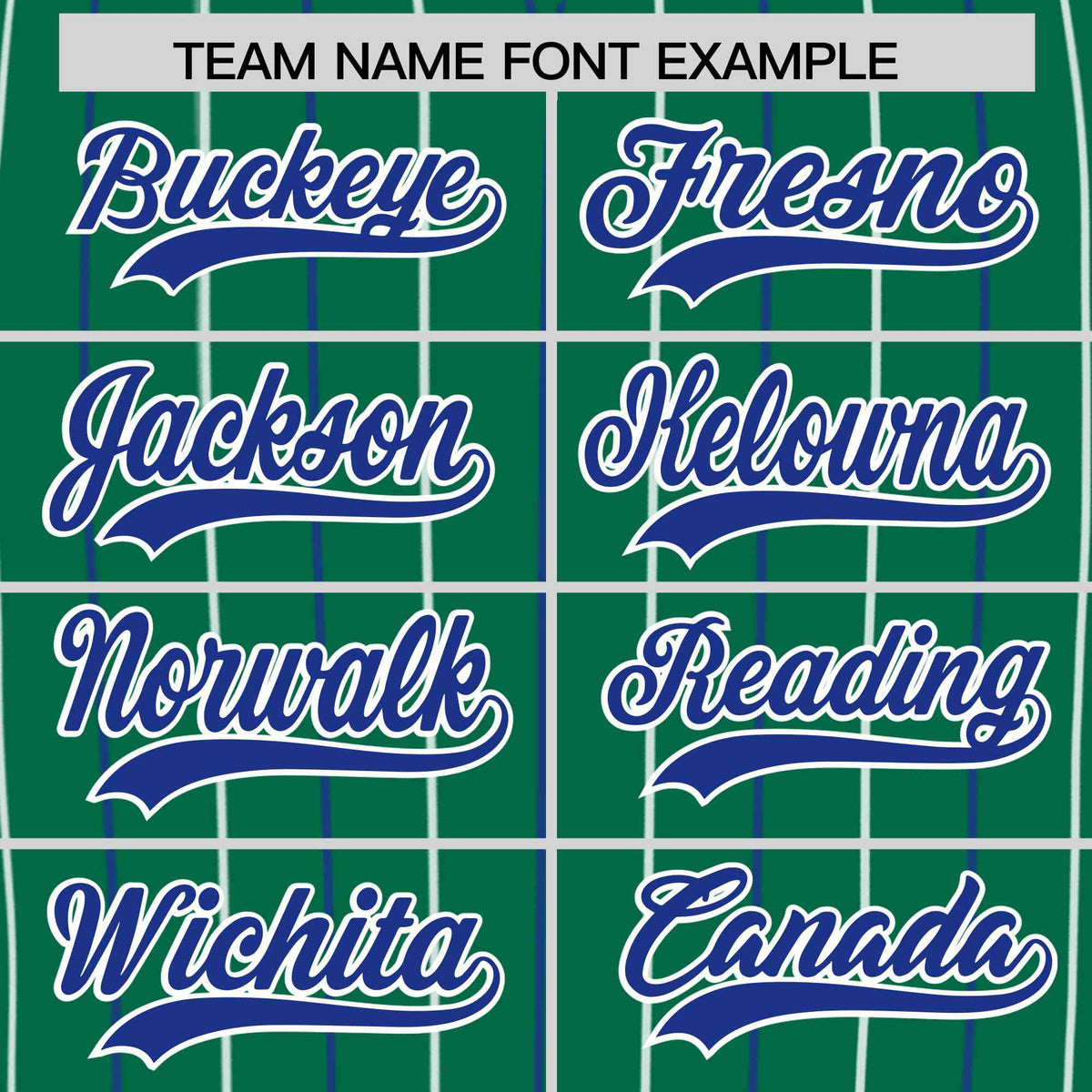 Custom Kelly Green Royal and White Bi-Color Stripes Fashion Authentic Baseball Jersey