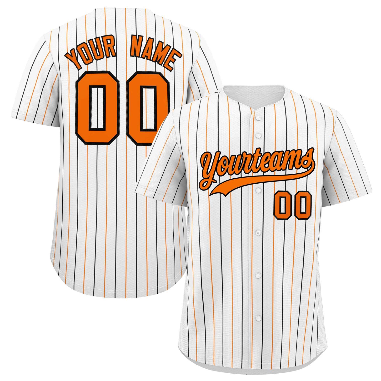 Custom White Orange and White Bi-Color Stripes Fashion Authentic Baseball Jersey