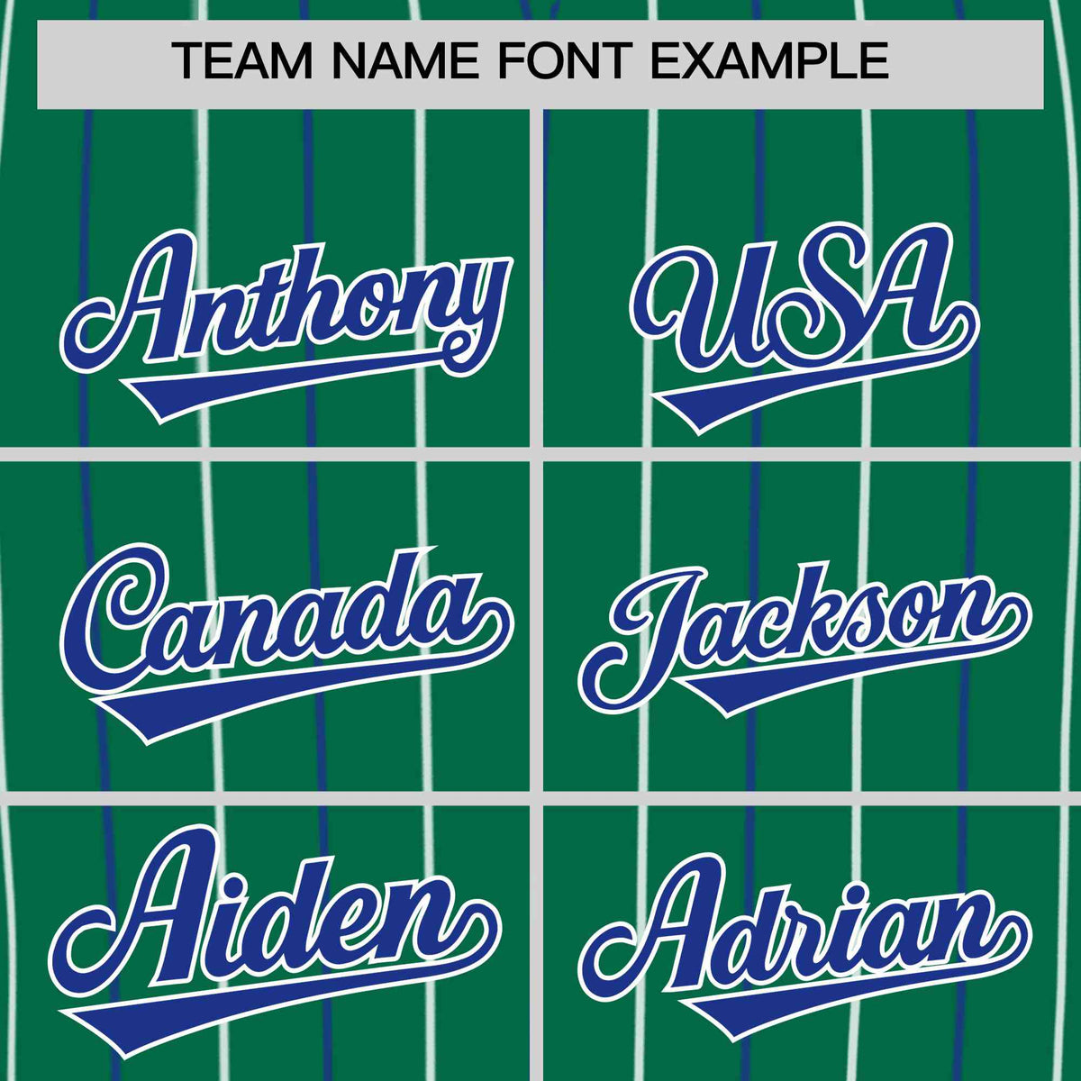 Custom Kelly Green Royal and White Bi-Color Stripes Fashion Authentic Baseball Jersey