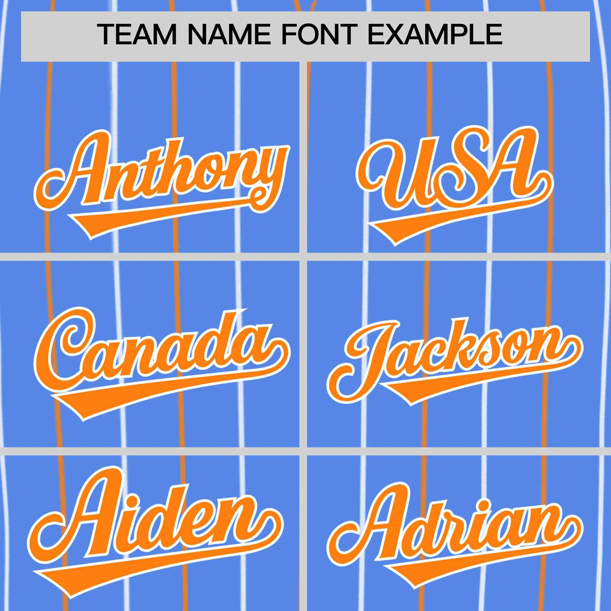 Custom Powder Blue Orange and White Bi-Color Stripes Fashion Authentic Baseball Jersey