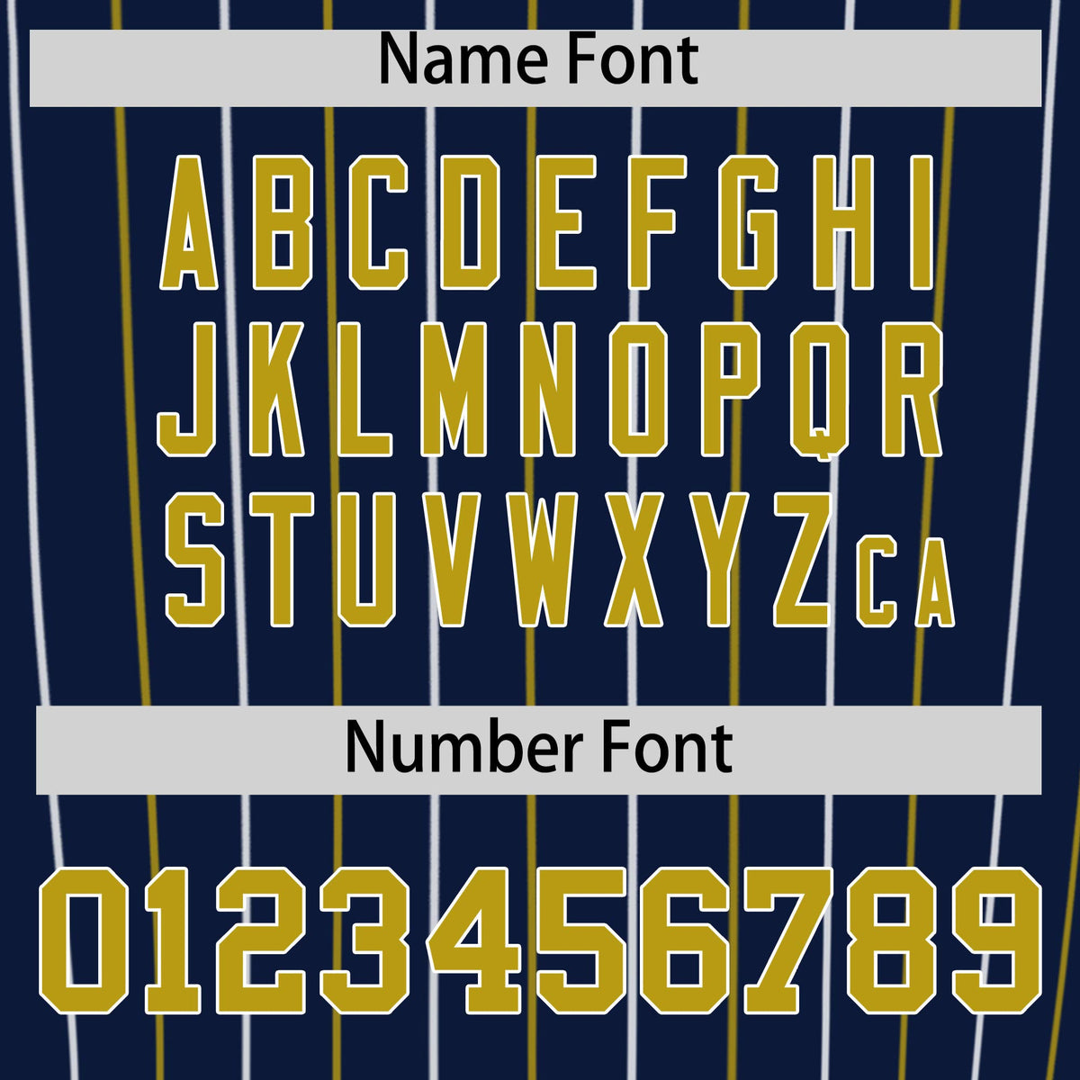 Custom Navy Old Gold and White Bi-Color Stripes Fashion Authentic Baseball Jersey