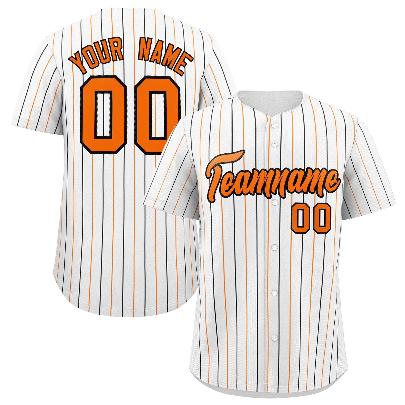 Custom White Orange and White Bi-Color Stripes Fashion Authentic Baseball Jersey
