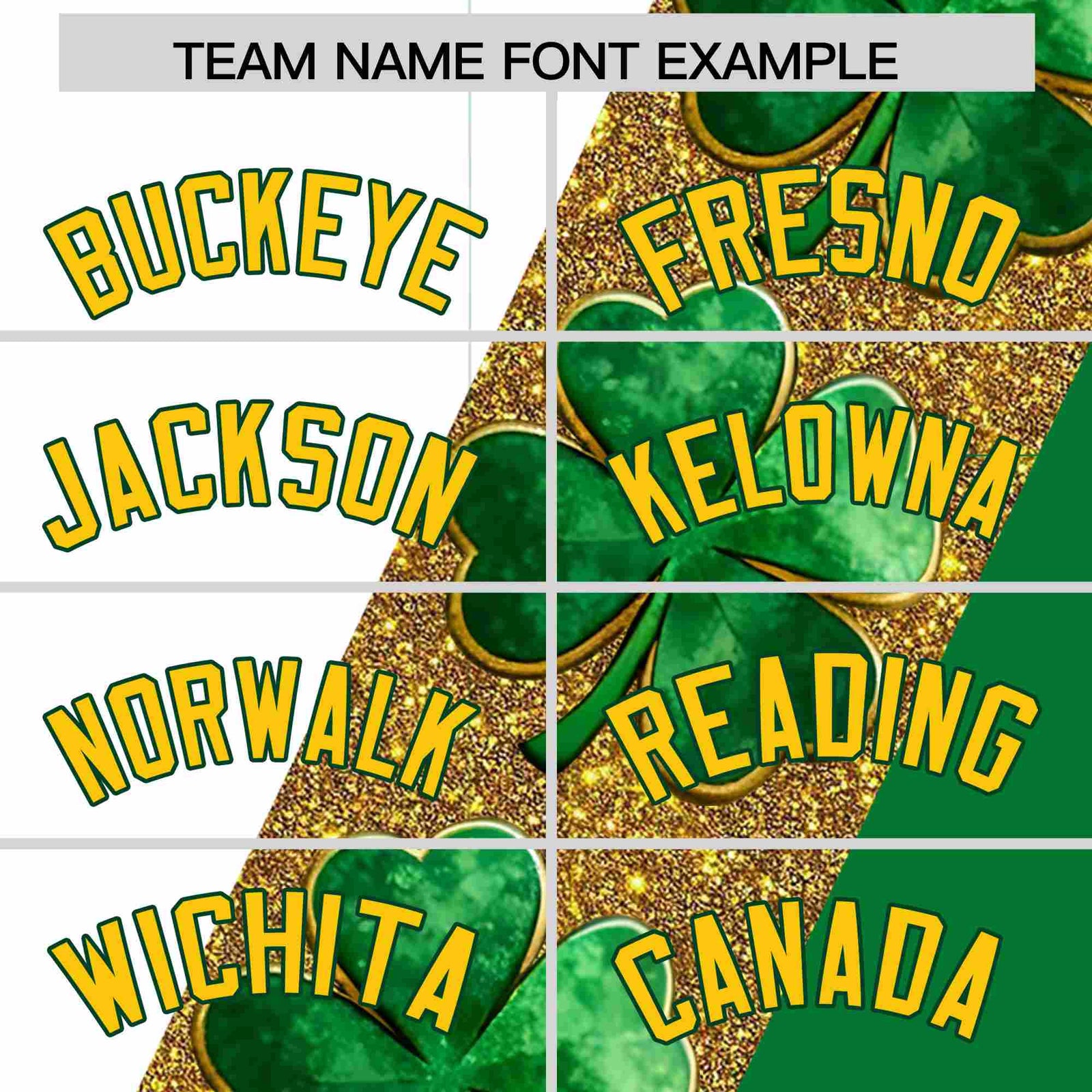 Custom White Kelly Green St.Patrick's Day Personalized Four Leaf Clover Pattern Baseball Jersey