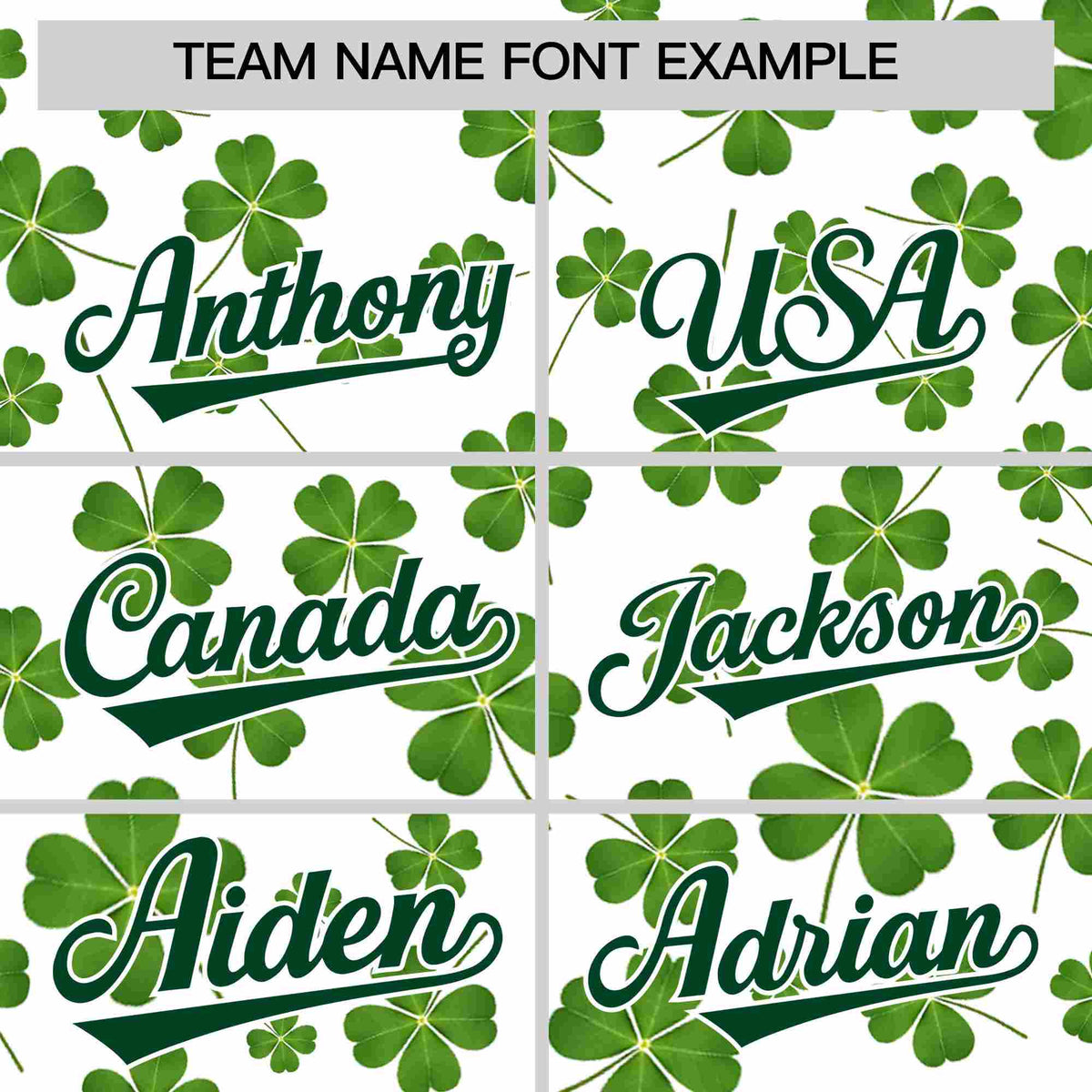 Custom White Green St.Patrick's Day Personalized Four Leaf Clover Pattern Baseball Jersey| KXKSHOP