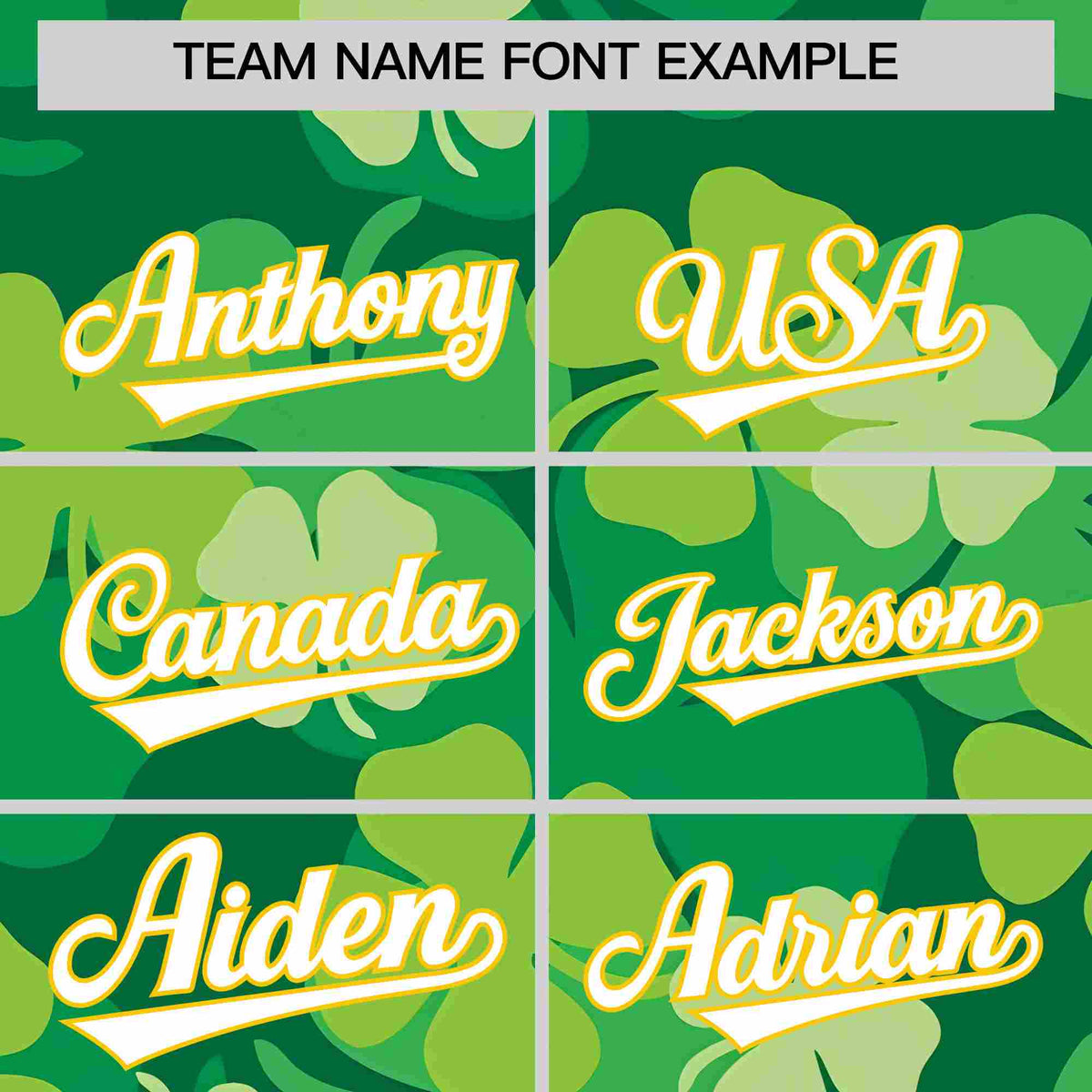 Custom Kelly Green White St.Patrick's Day Personalized Four Leaf Clover Pattern Baseball Jersey| KXKSHOP