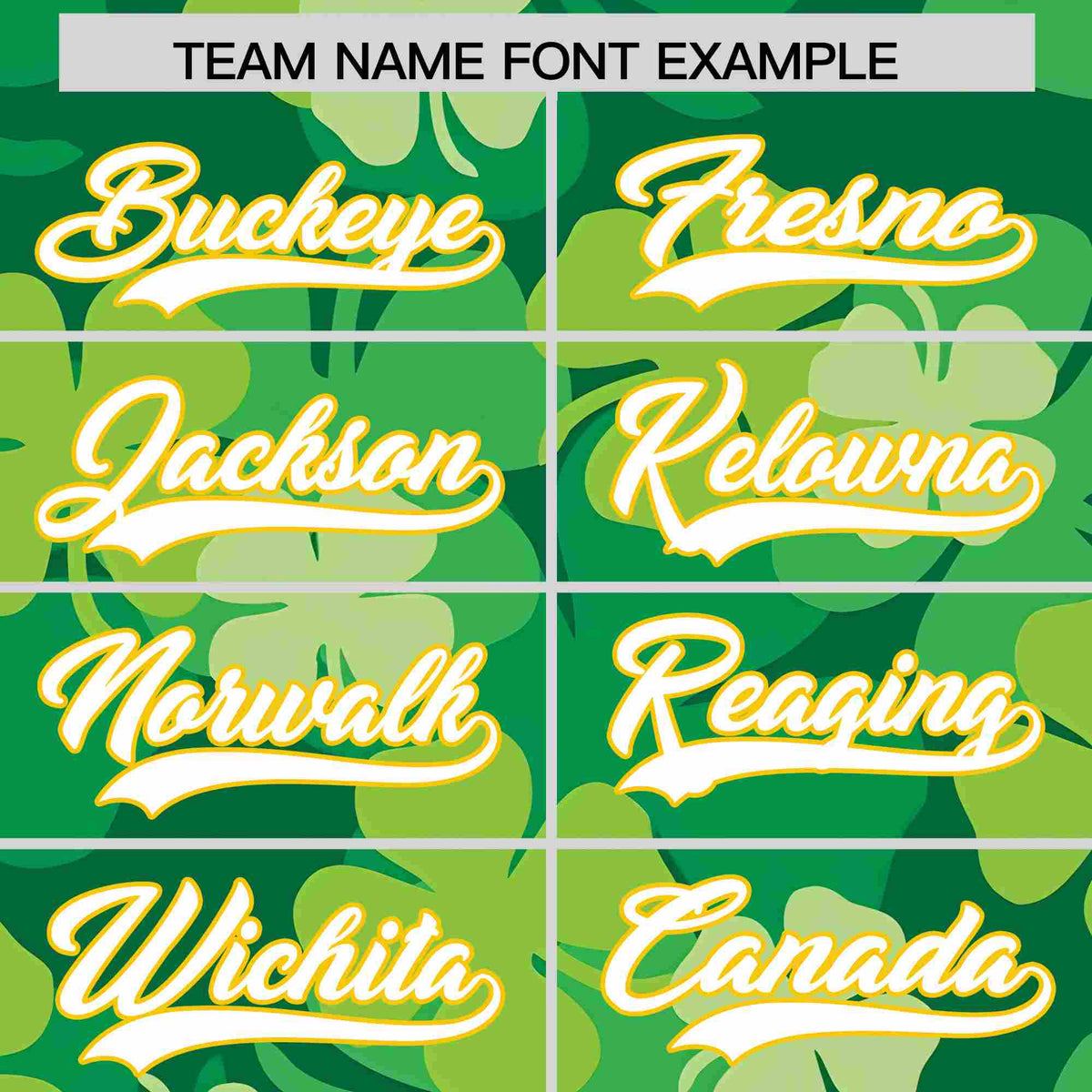 Custom Kelly Green White St.Patrick's Day Personalized Four Leaf Clover Pattern Baseball Jersey