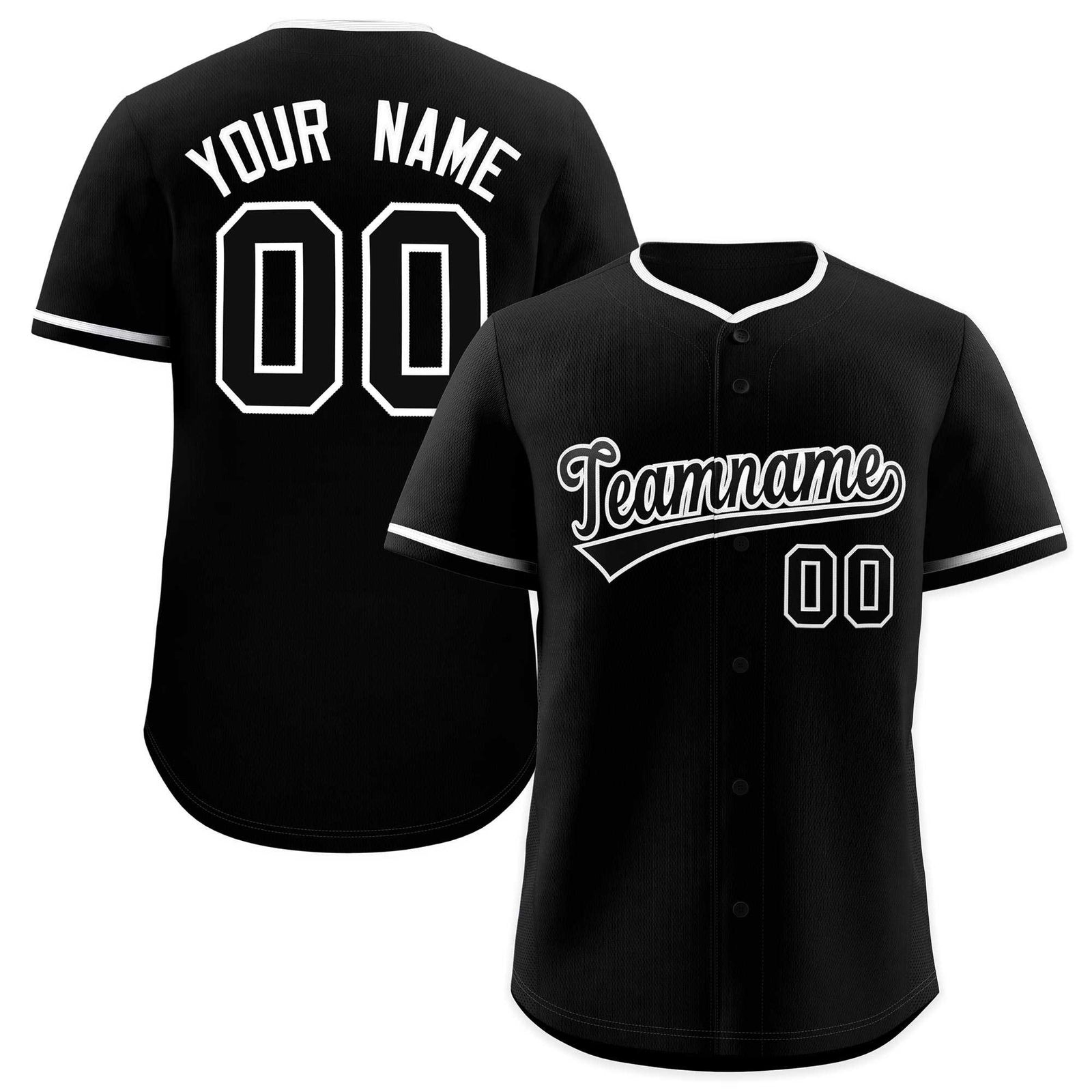 Custom Black White Classic Style Authentic Baseball Jersey| KXKSHOP