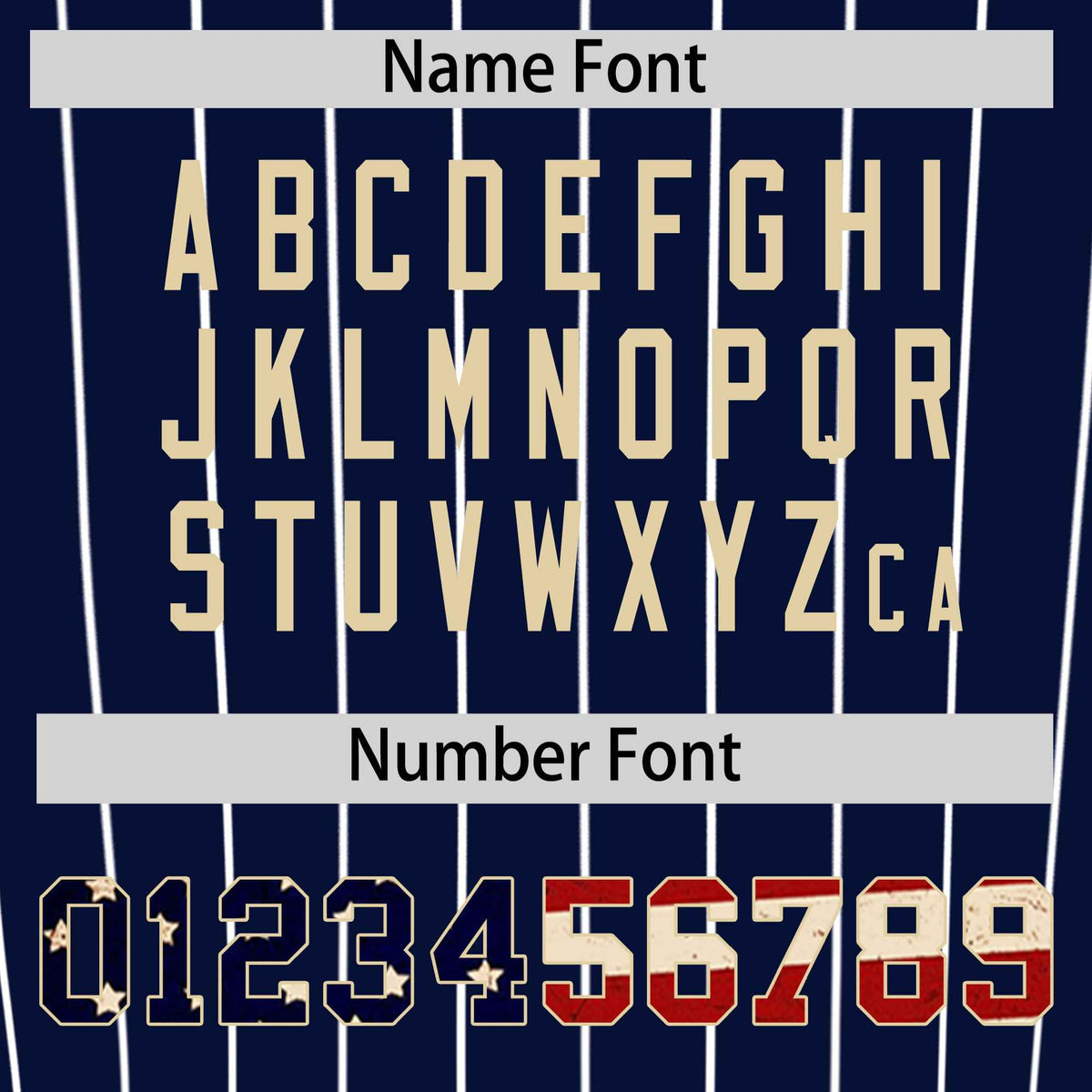 Custom Navy Cream Pinstripe Vintage USA Flag Authentic Baseball Jersey| KXKSHOP