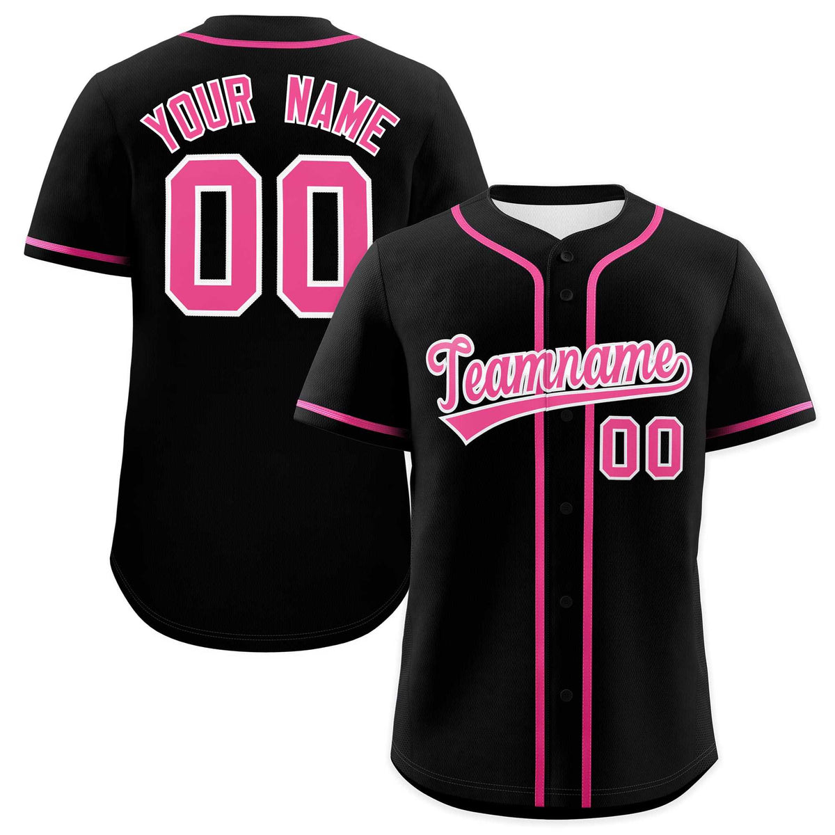 Custom Black Pink Classic Style Authentic Baseball Jersey| KXKSHOP