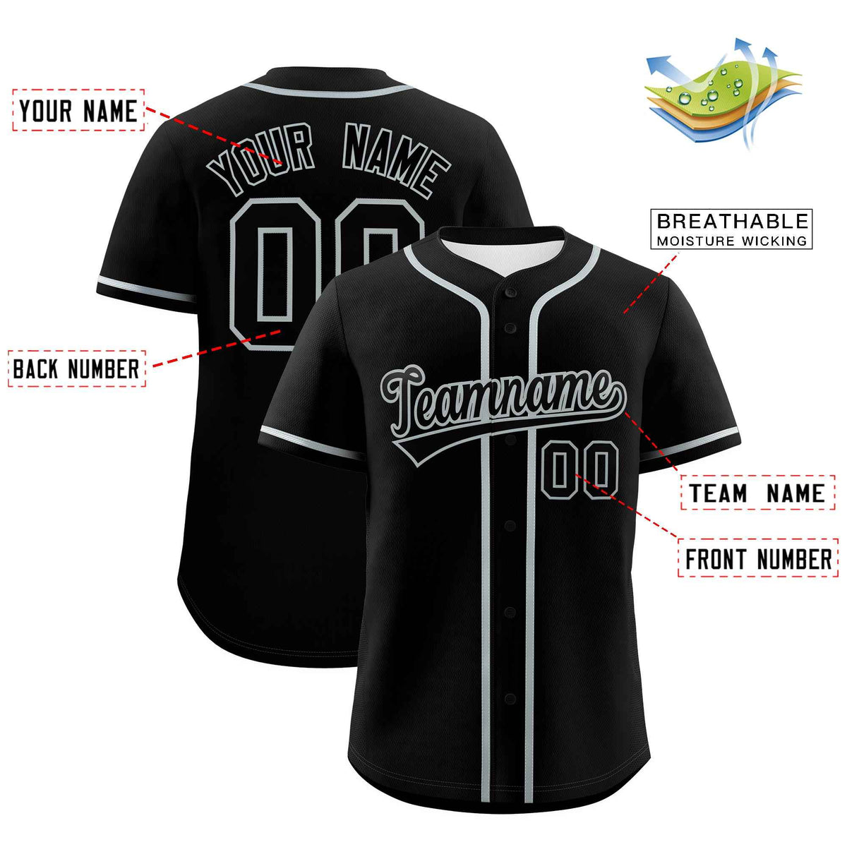 Custom Black Gray Classic Style Authentic Baseball Jersey| KXKSHOP