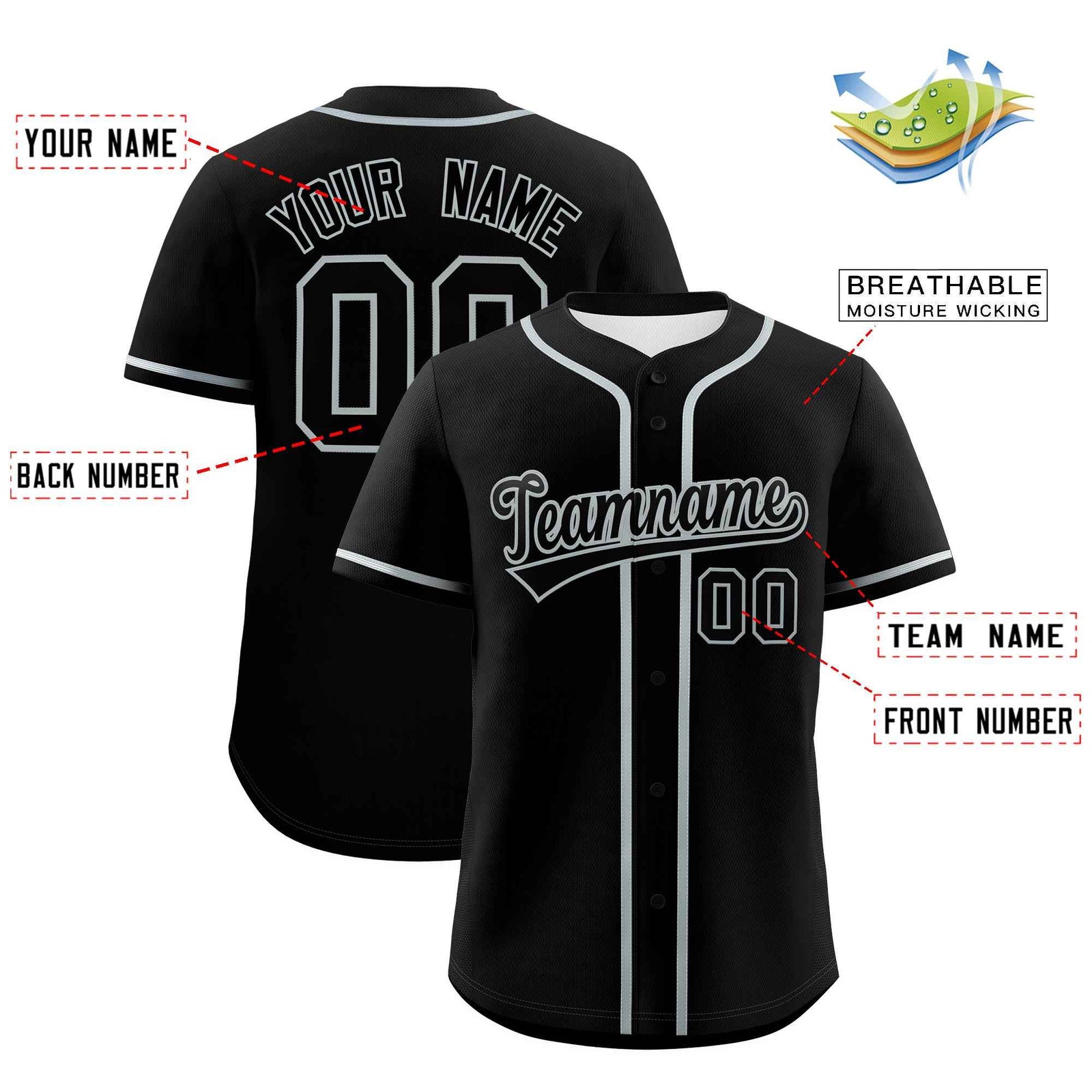 Custom Black Gray Classic Style Authentic Baseball Jersey| KXKSHOP