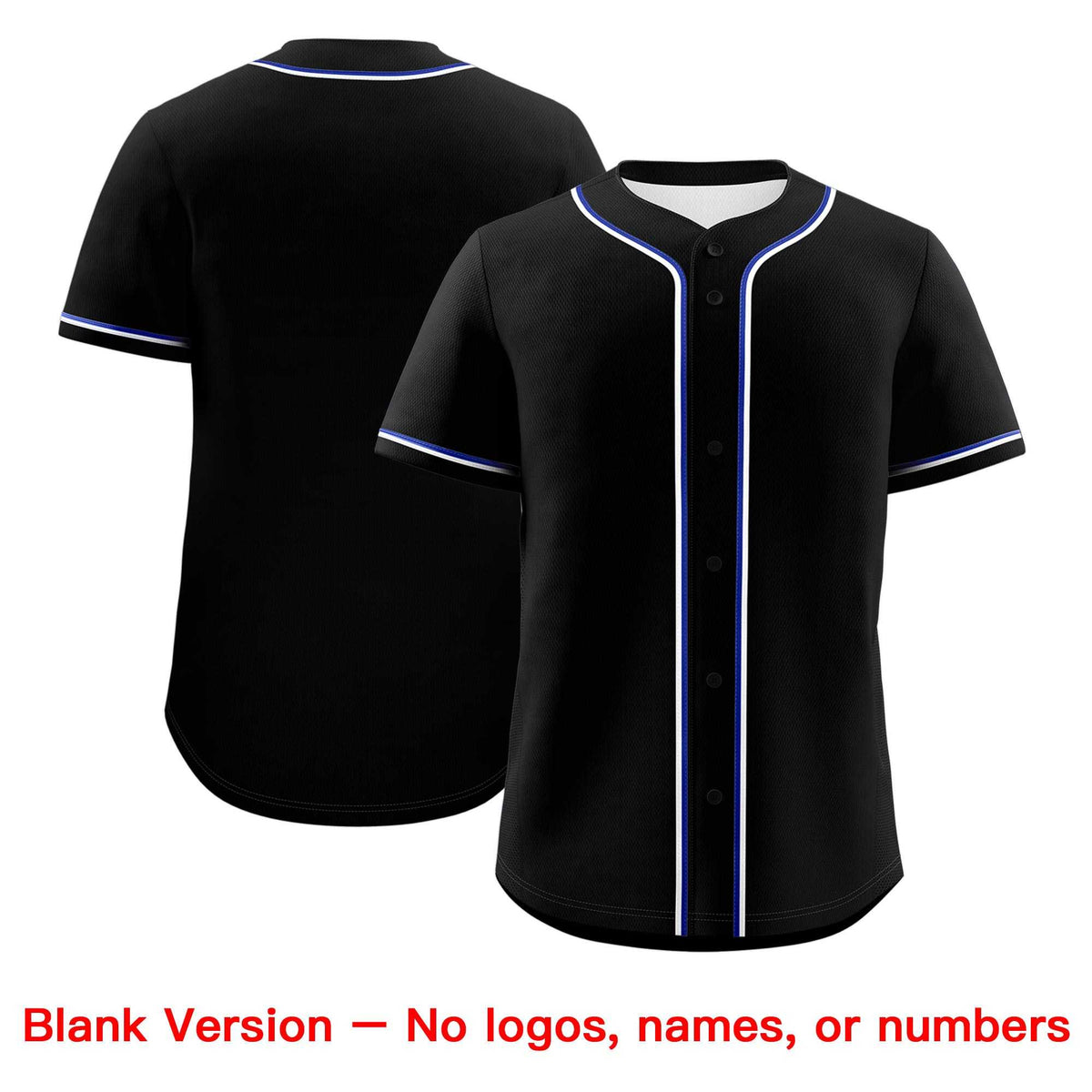 Custom Black Royal Blue Classic Style Authentic Baseball Jersey| KXKSHOP