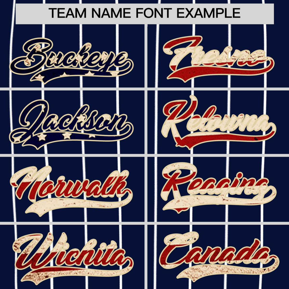 Custom Navy Cream Pinstripe Vintage USA Flag Authentic Baseball Jersey