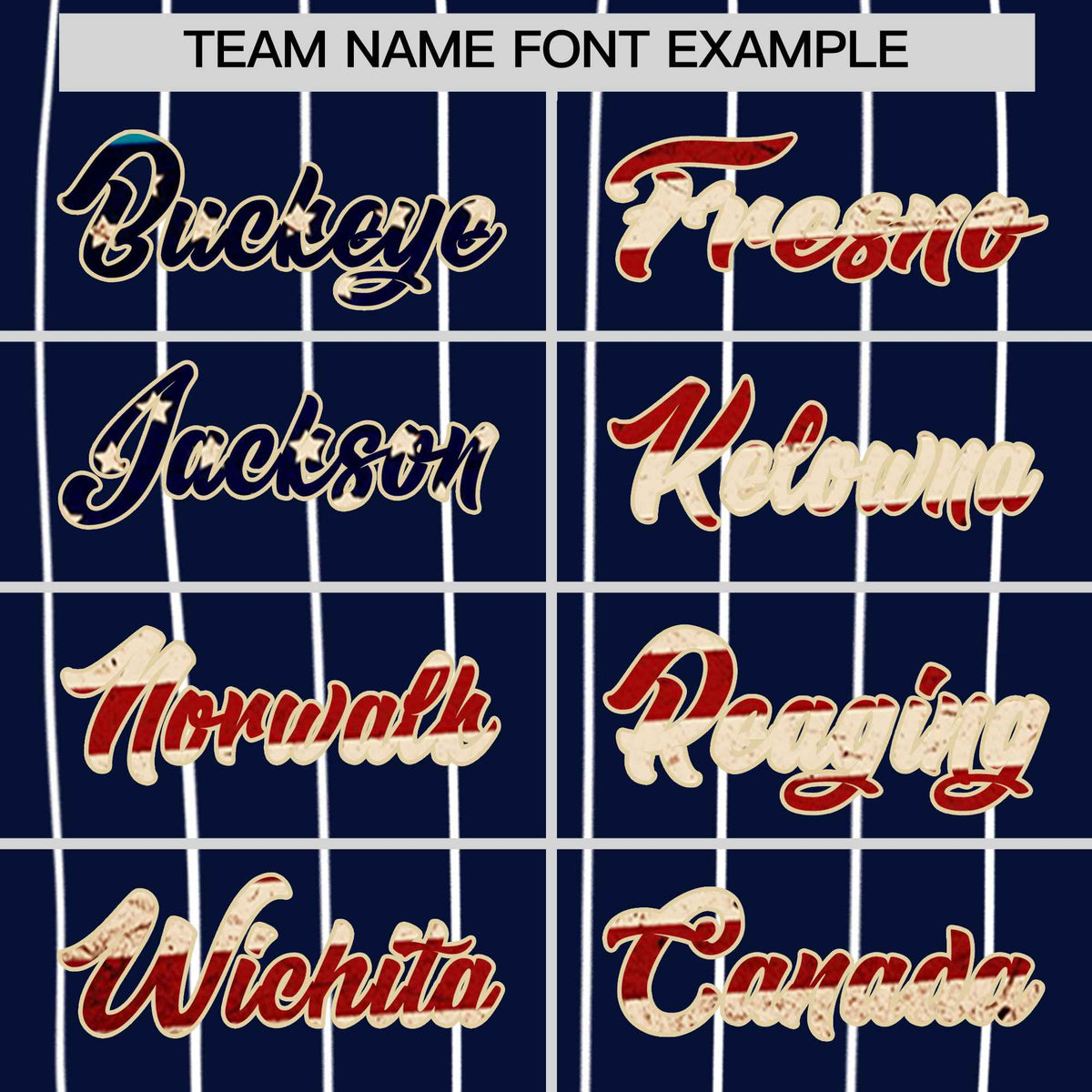 Custom Navy Cream Pinstripe Vintage USA Flag Authentic Baseball Jersey