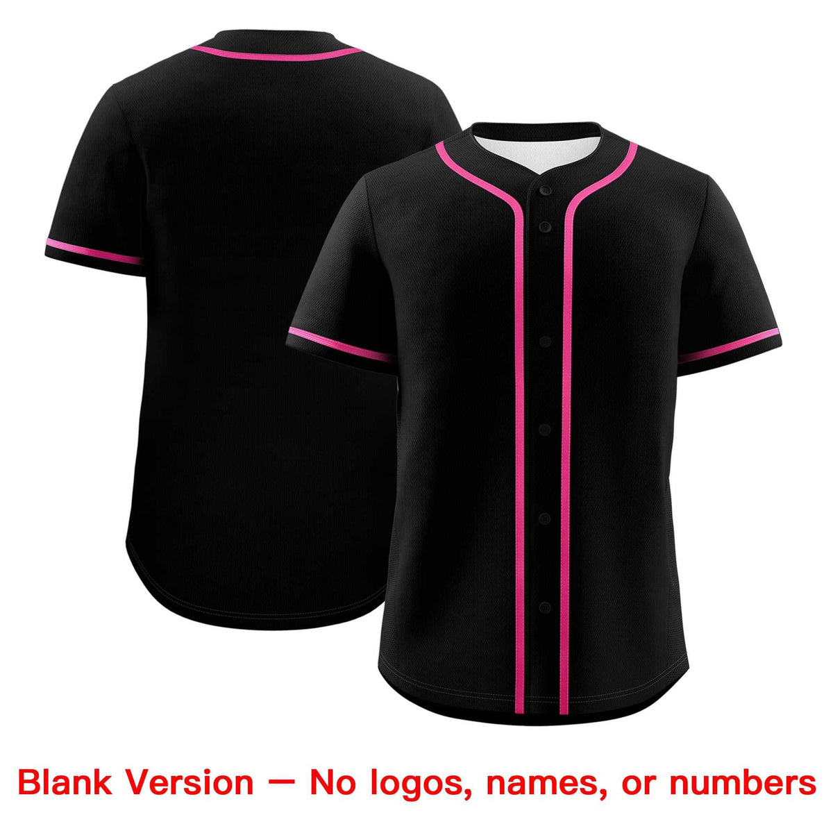Custom Black Pink Classic Style Authentic Baseball Jersey