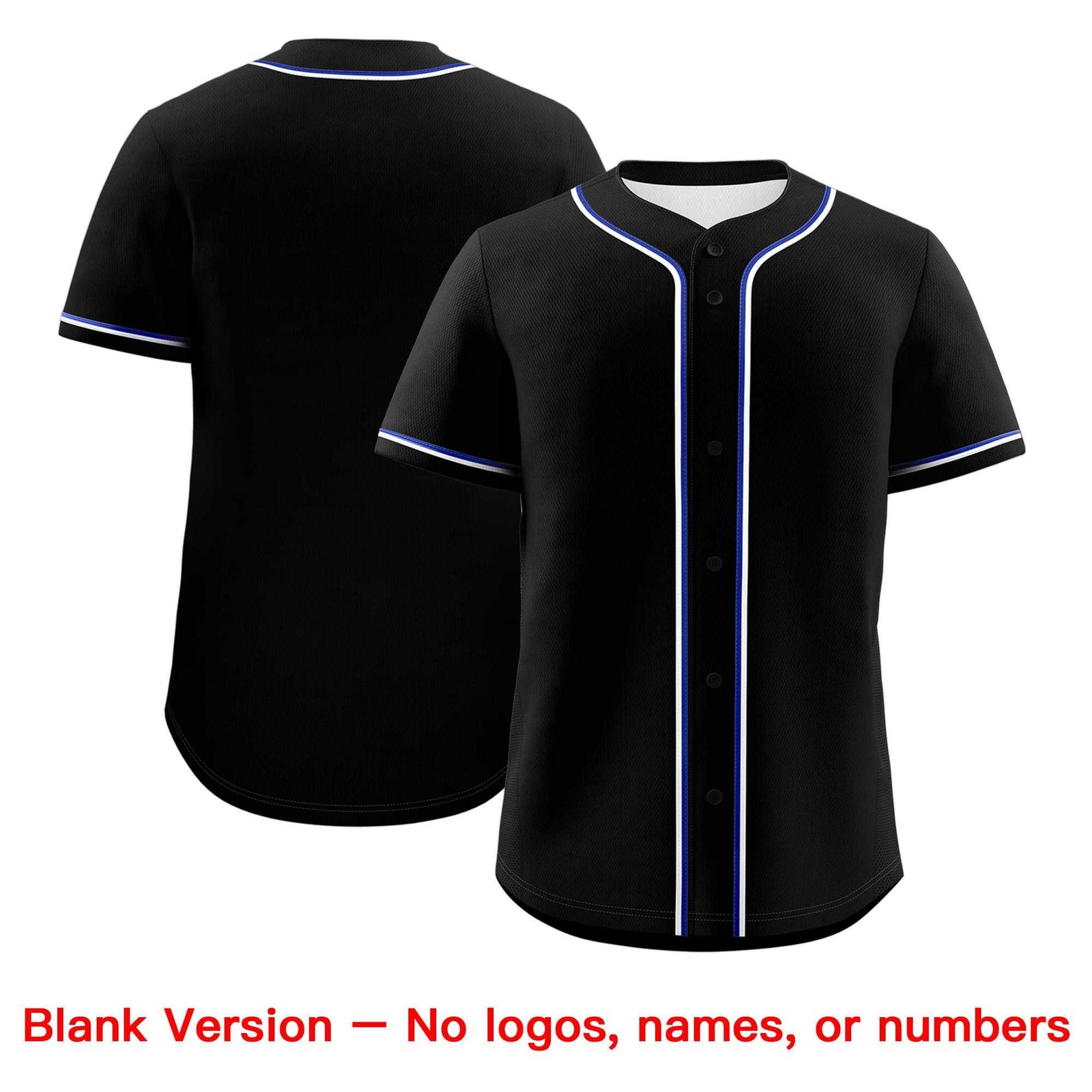 Custom Black Royal Blue Classic Style Authentic Baseball Jersey