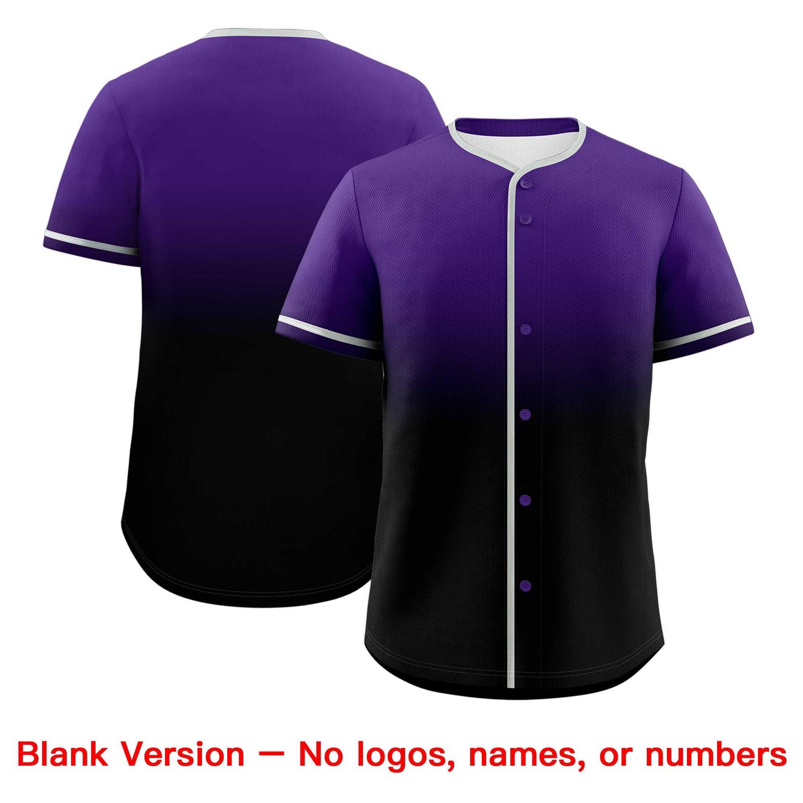 Custom Purple Black Gradient Fashion Authentic Baseball Jersey