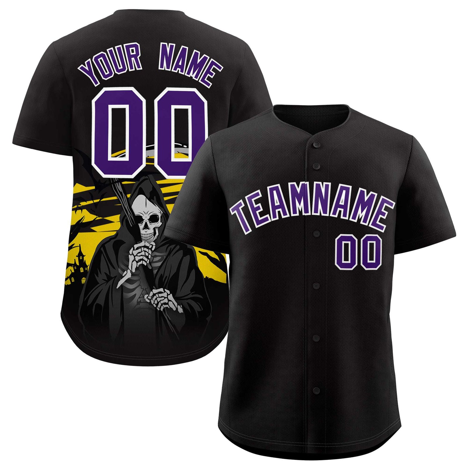 Custom Multi Color Halloween Authentic Baseball Jersey