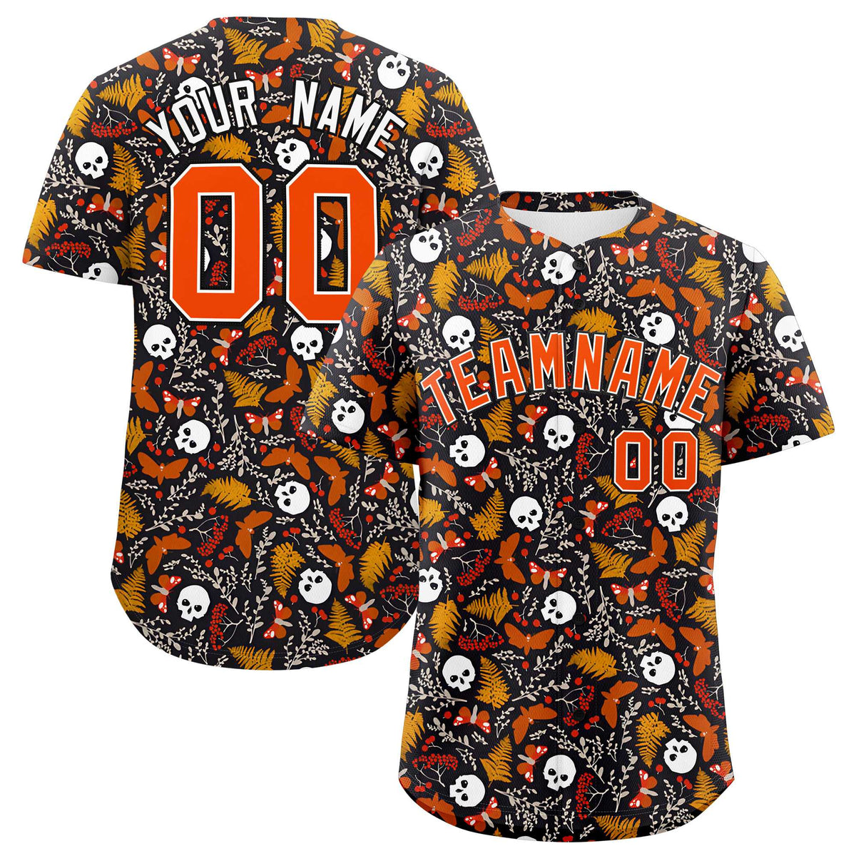 Custom Multi Color Halloween Authentic Baseball Jersey
