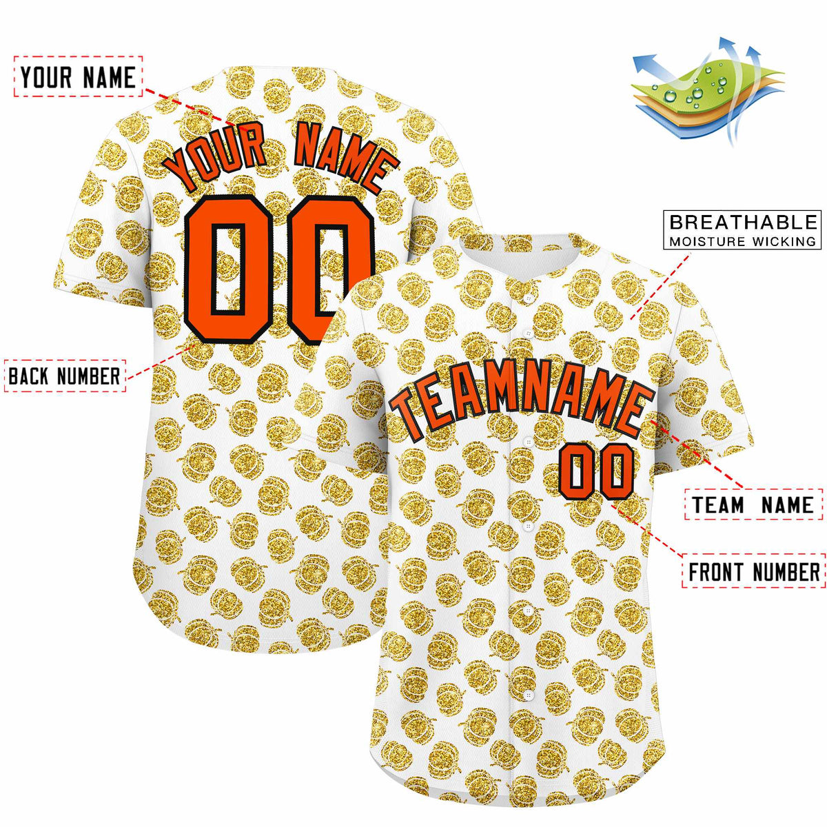 Custom Multi Color Halloween Authentic Baseball Jersey