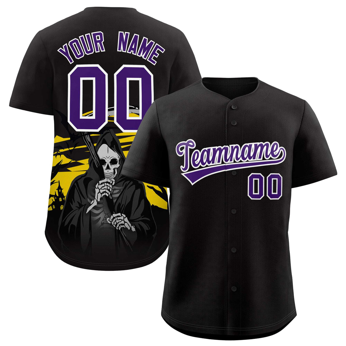 Custom Multi Color Halloween Authentic Baseball Jersey