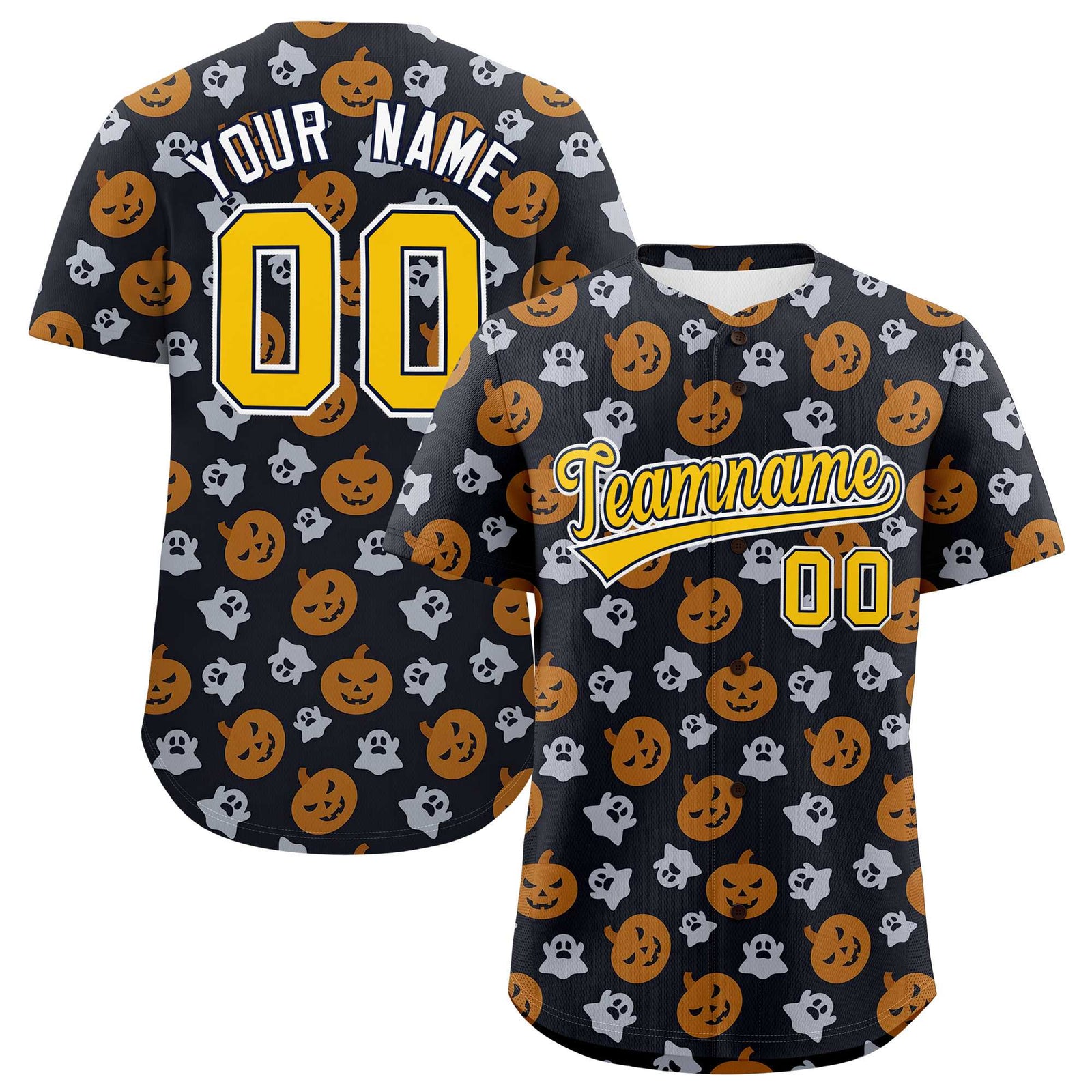 Custom Multi Color Halloween Authentic Baseball Jersey