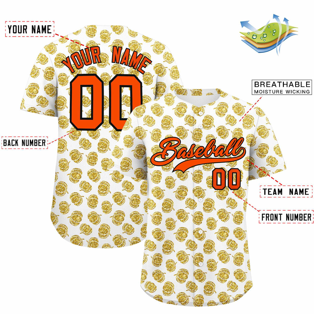 Custom Multi Color Halloween Authentic Baseball Jersey