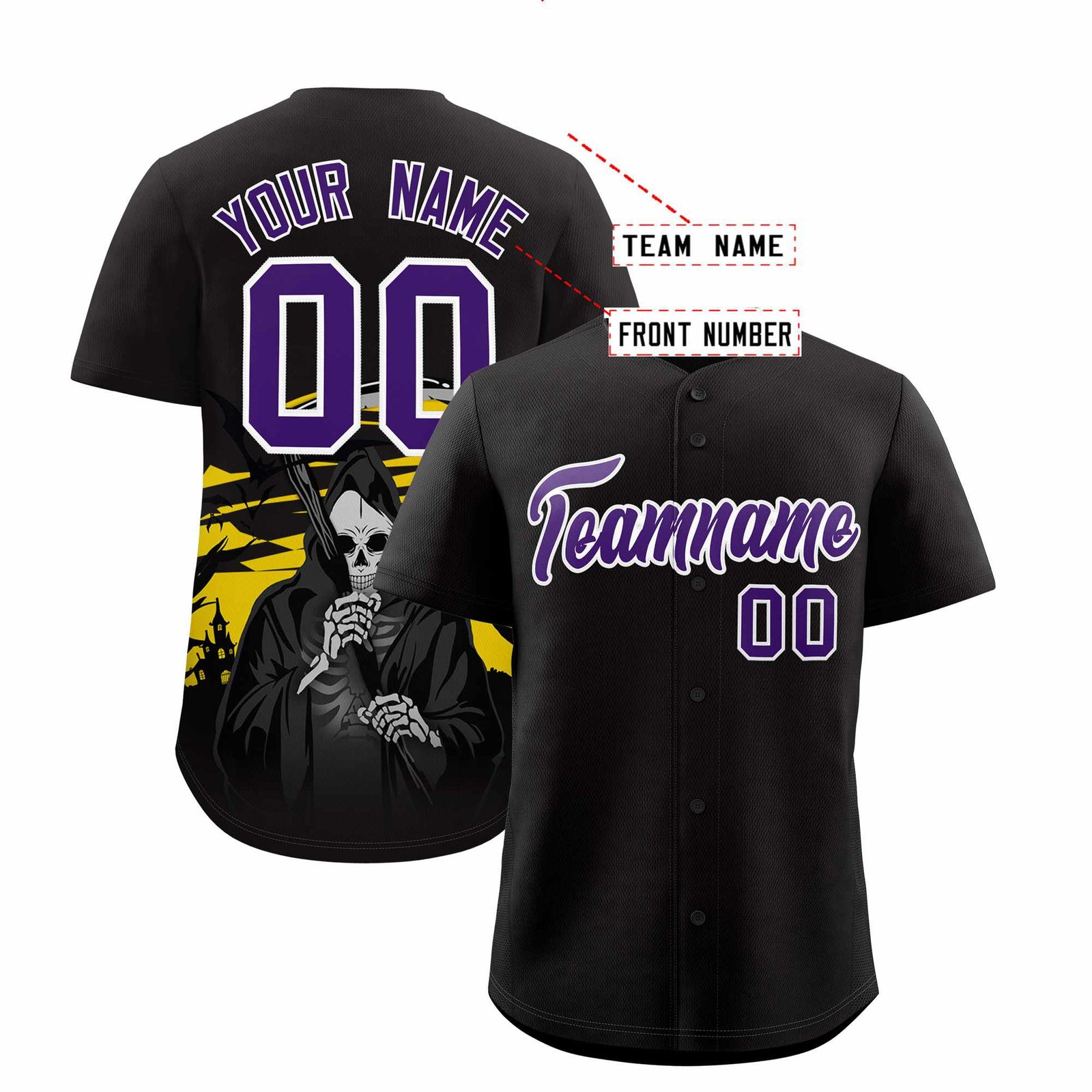 Custom Multi Color Halloween Authentic Baseball Jersey