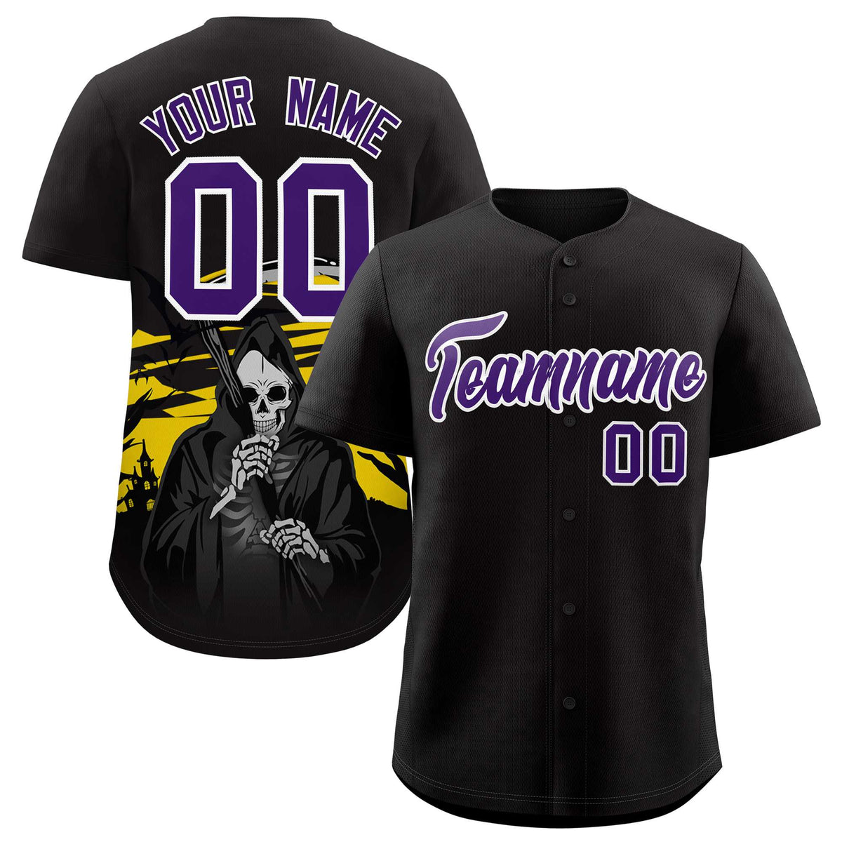 Custom Multi Color Halloween Authentic Baseball Jersey