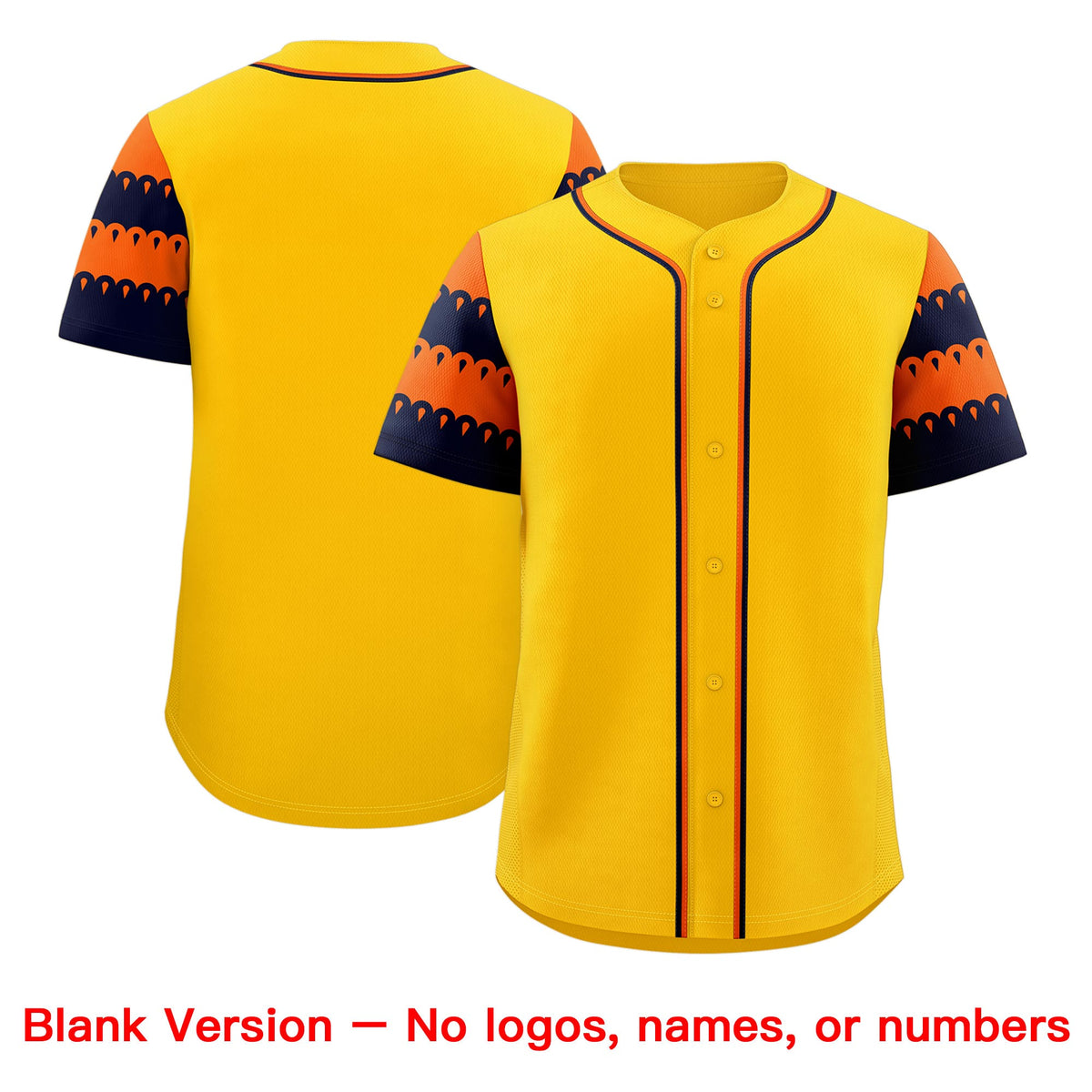 Custom Gold Orange Navy Sleeve Flag Lace Baseball Jersey | Sublimation Printed & Embroidery,Add Name and Numbern,Perfect for Teams | KXKSHOP