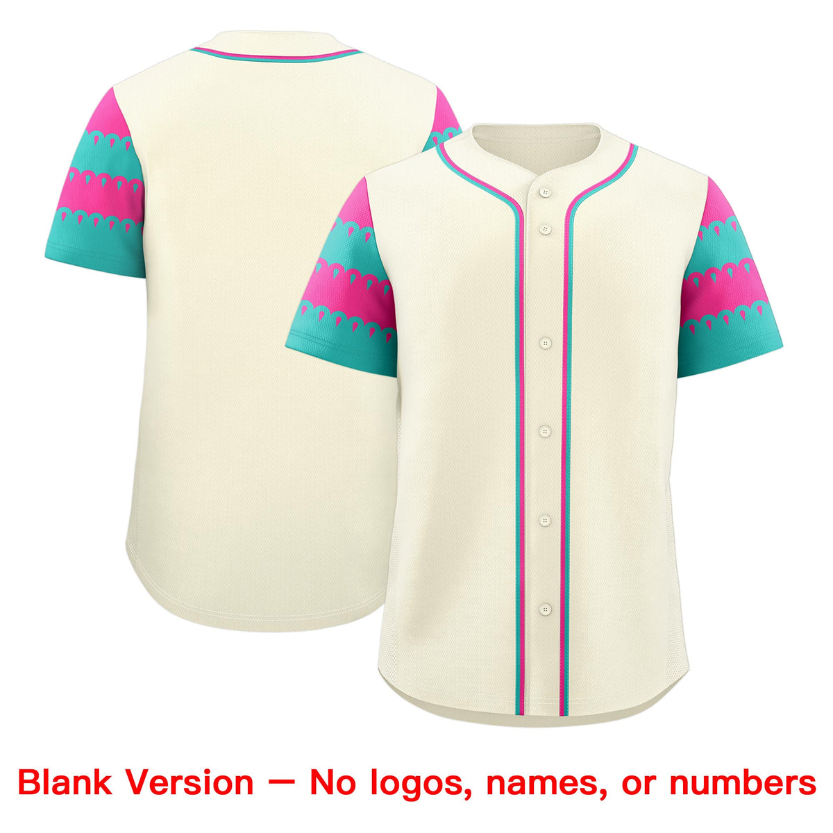 Custom Cream Pink Aqua Sleeve Flag Lace Baseball Jersey | Sublimation Printed & Embroidery,Add Name and Numbern,Perfect for Teams | KXKSHOP