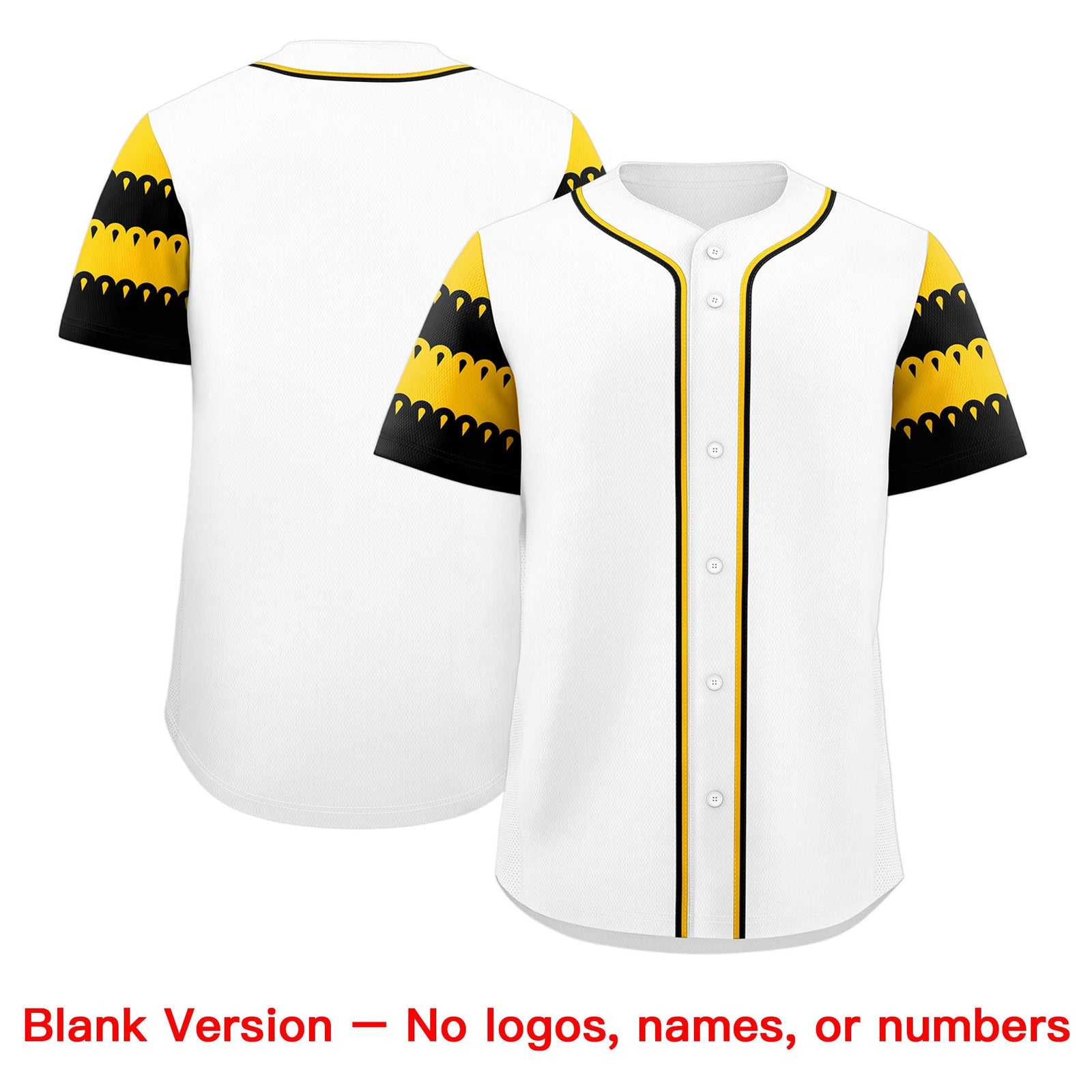Custom White Gold Black Sleeve Flag Lace Baseball Jersey | Sublimation Printed & Embroidery,Add Name and Numbern,Perfect for Teams | KXKSHOP