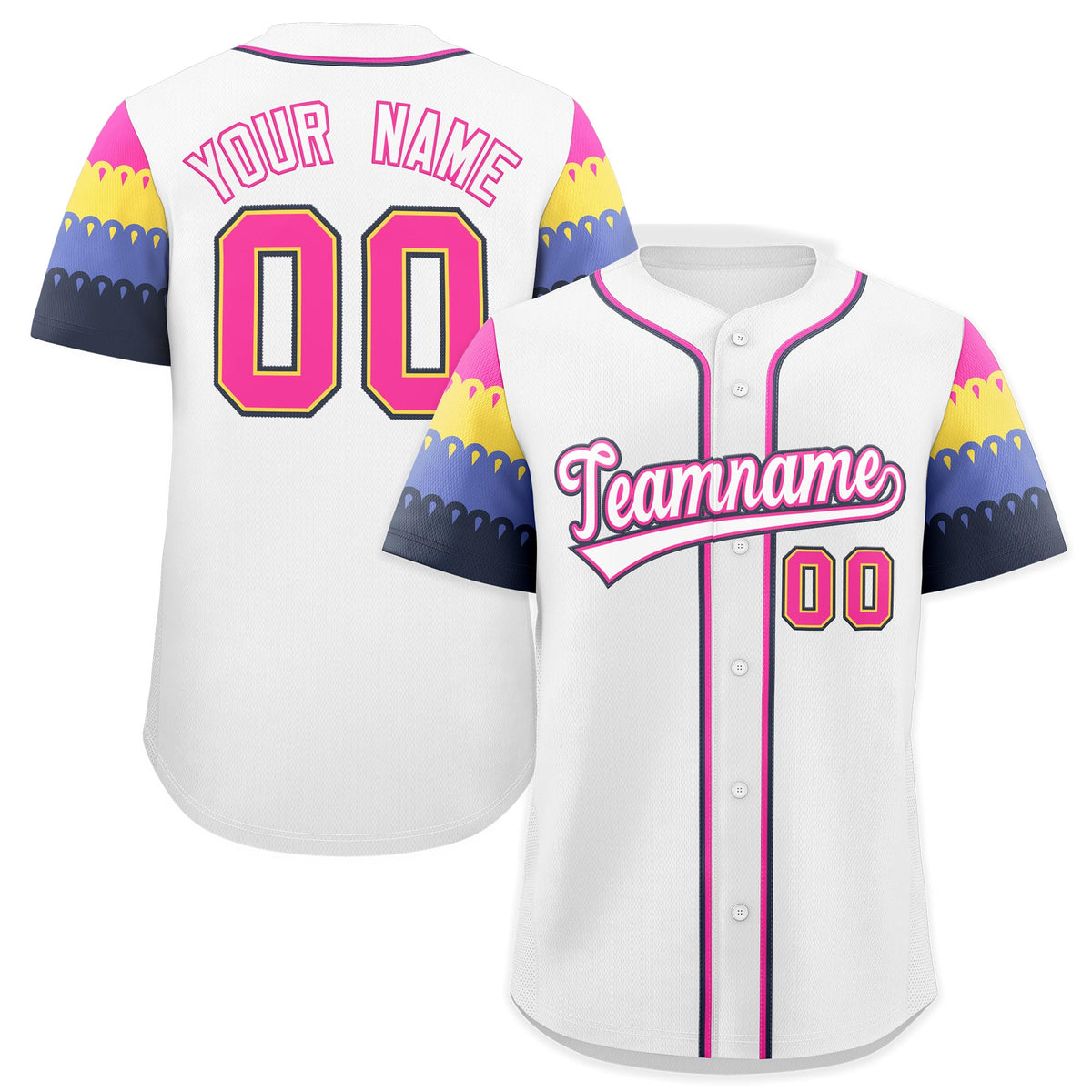 Custom White Rose Red Navy Sleeve Flag Lace Baseball Jersey | Sublimation Printed &amp; Embroidery,Add Name and Numbern,Perfect for Teams | KXKSHOP