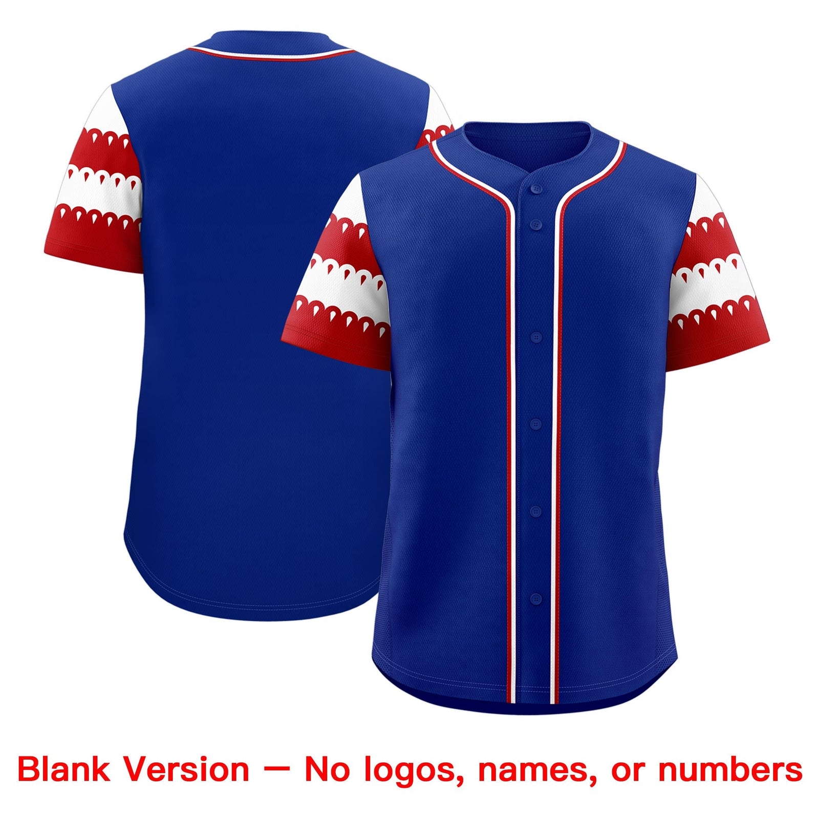 Custom Royal Red White Sleeve Flag Lace Baseball Jersey | Sublimation Printed & Embroidery,Add Name and Numbern,Perfect for Teams | KXKSHOP