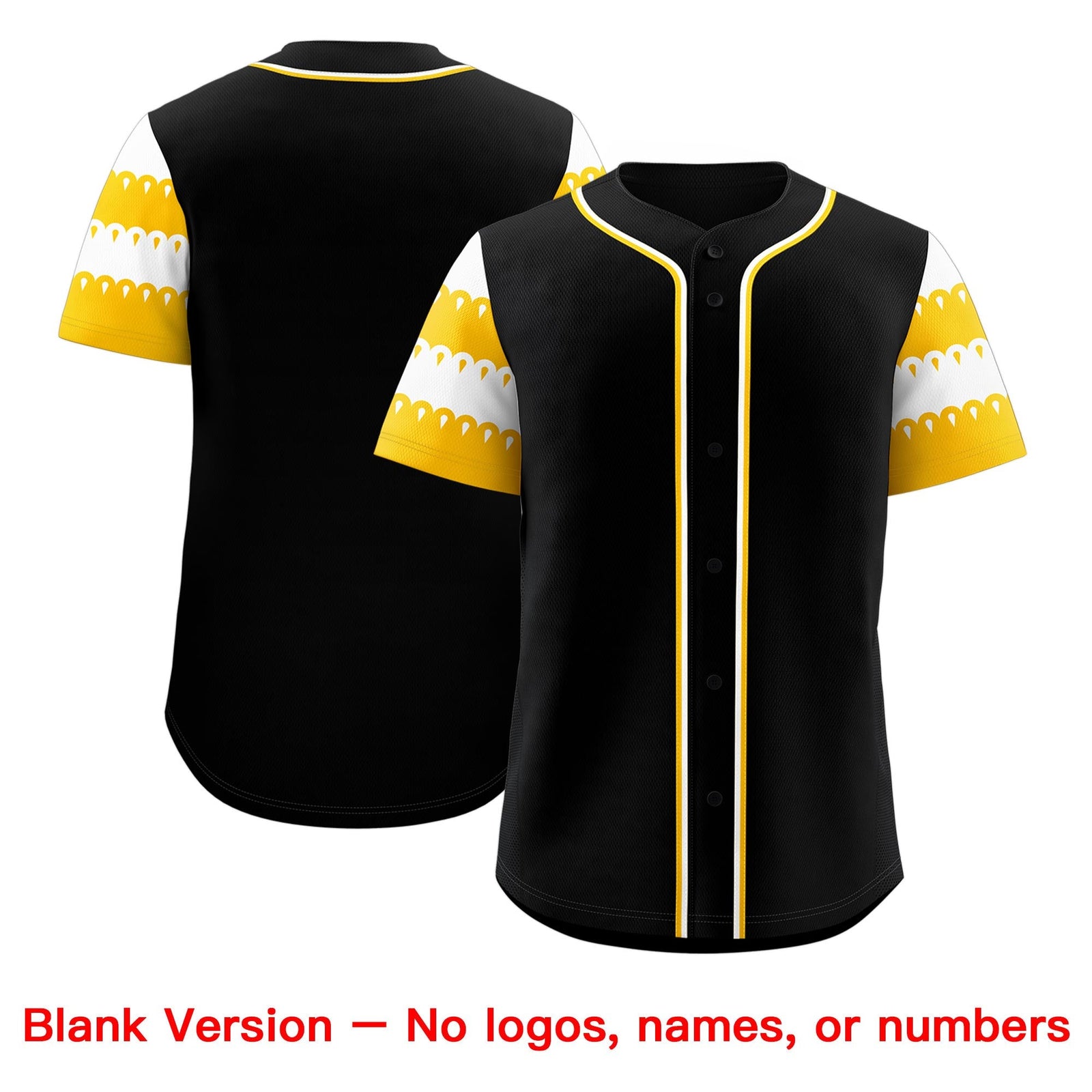 Custom Black Gold White Sleeve Flag Lace Baseball Jersey | Sublimation Printed & Embroidery,Add Name and Numbern,Perfect for Teams | KXKSHOP