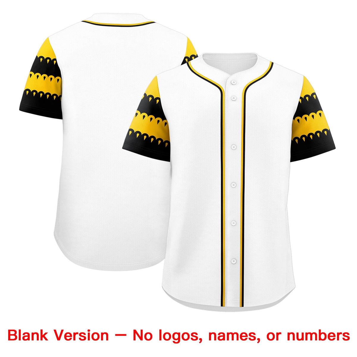 Custom White Gold Black Sleeve Flag Lace Baseball Jersey | Sublimation Printed & Embroidery,Add Name and Numbern,Perfect for Teams | KXKSHOP