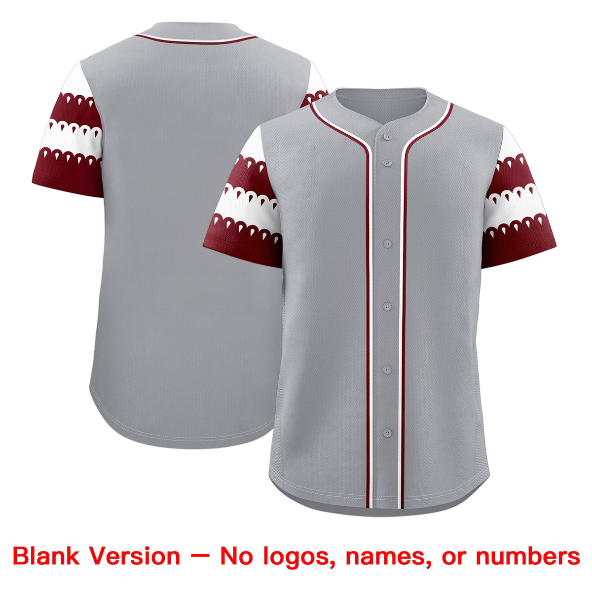 Custom Gray Maroon White Sleeve Flag Lace Baseball Jersey | Sublimation Printed & Embroidery,Add Name and Numbern,Perfect for Teams | KXKSHOP