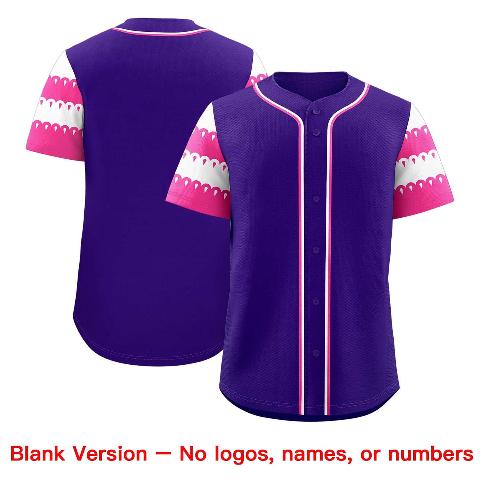 Custom Purple Pink White Sleeve Flag Lace Baseball Jersey | Sublimation Printed & Embroidery,Add Name and Numbern,Perfect for Teams | KXKSHOP