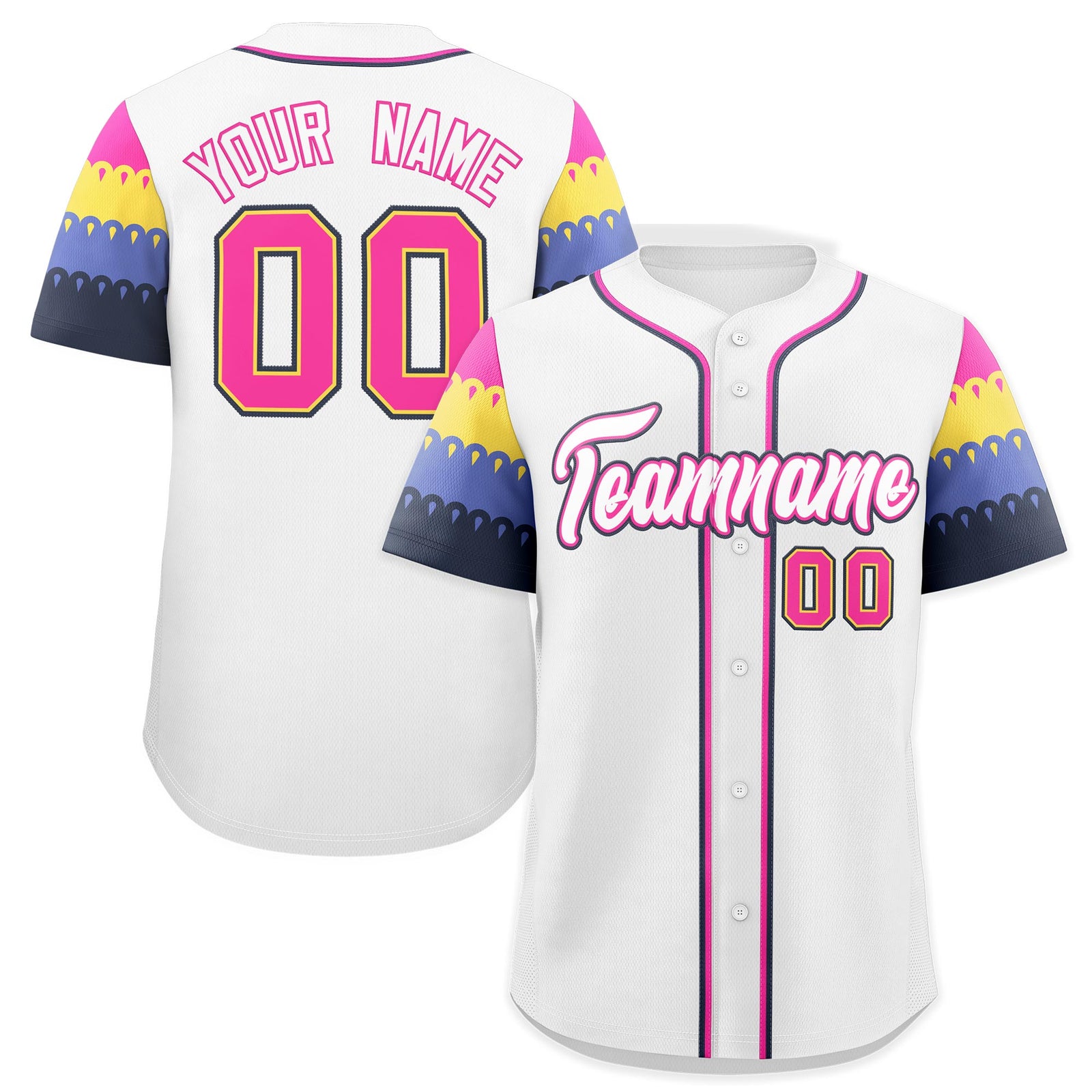 Custom White Rose Red Navy Sleeve Flag Lace Baseball Jersey | Sublimation Printed & Embroidery,Add Name and Numbern,Perfect for Teams | KXKSHOP