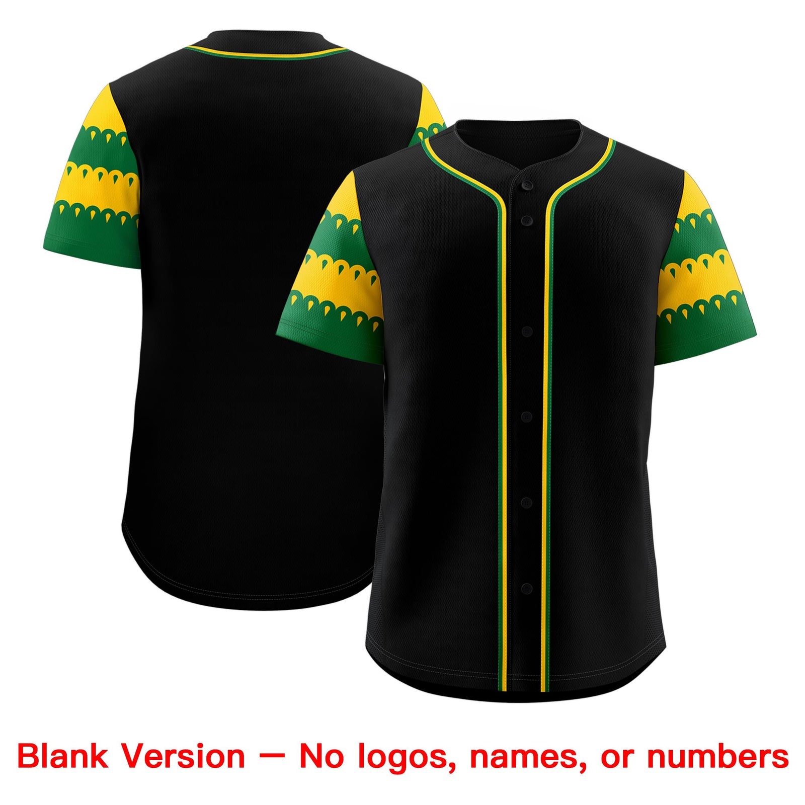 Custom Black Gold Kelly Green Sleeve Flag Lace Baseball Jersey | Sublimation Printed & Embroidery,Add Name and Numbern,Perfect for Teams | KXKSHOP