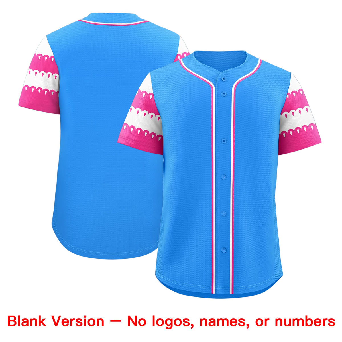 Custom Powder Blue Pink White Sleeve Flag Lace Baseball Jersey | Sublimation Printed & Embroidery,Add Name and Numbern,Perfect for Teams | KXKSHOP