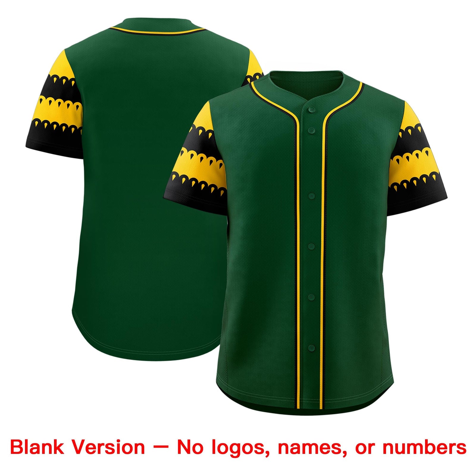 Custom Green Gold Black Sleeve Flag Lace Baseball Jersey | Sublimation Printed & Embroidery,Add Name and Numbern,Perfect for Teams | KXKSHOP