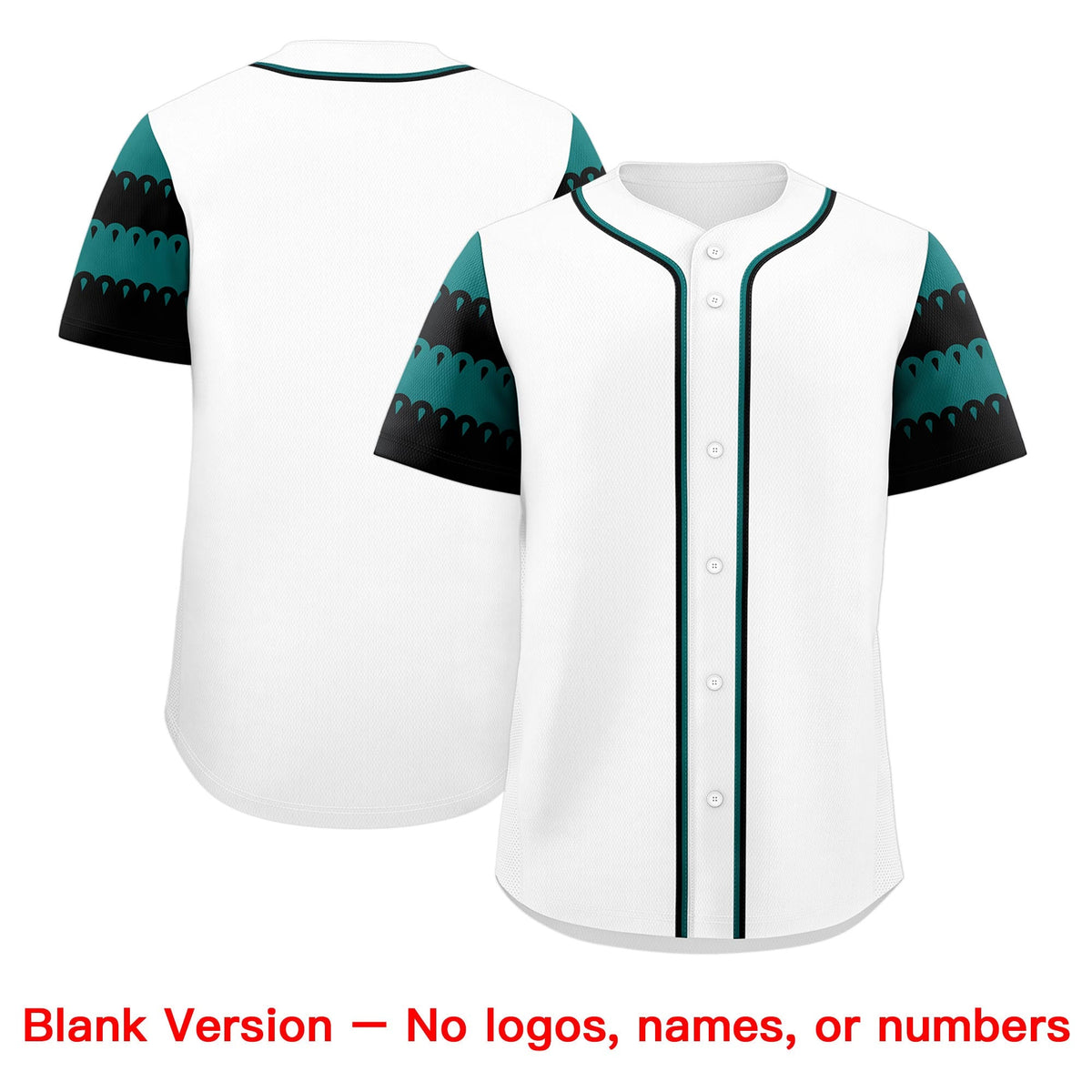 Custom White Teal Black Sleeve Flag Lace Baseball Jersey | Sublimation Printed &amp; Embroidery,Add Name and Numbern,Perfect for Teams | KXKSHOP
